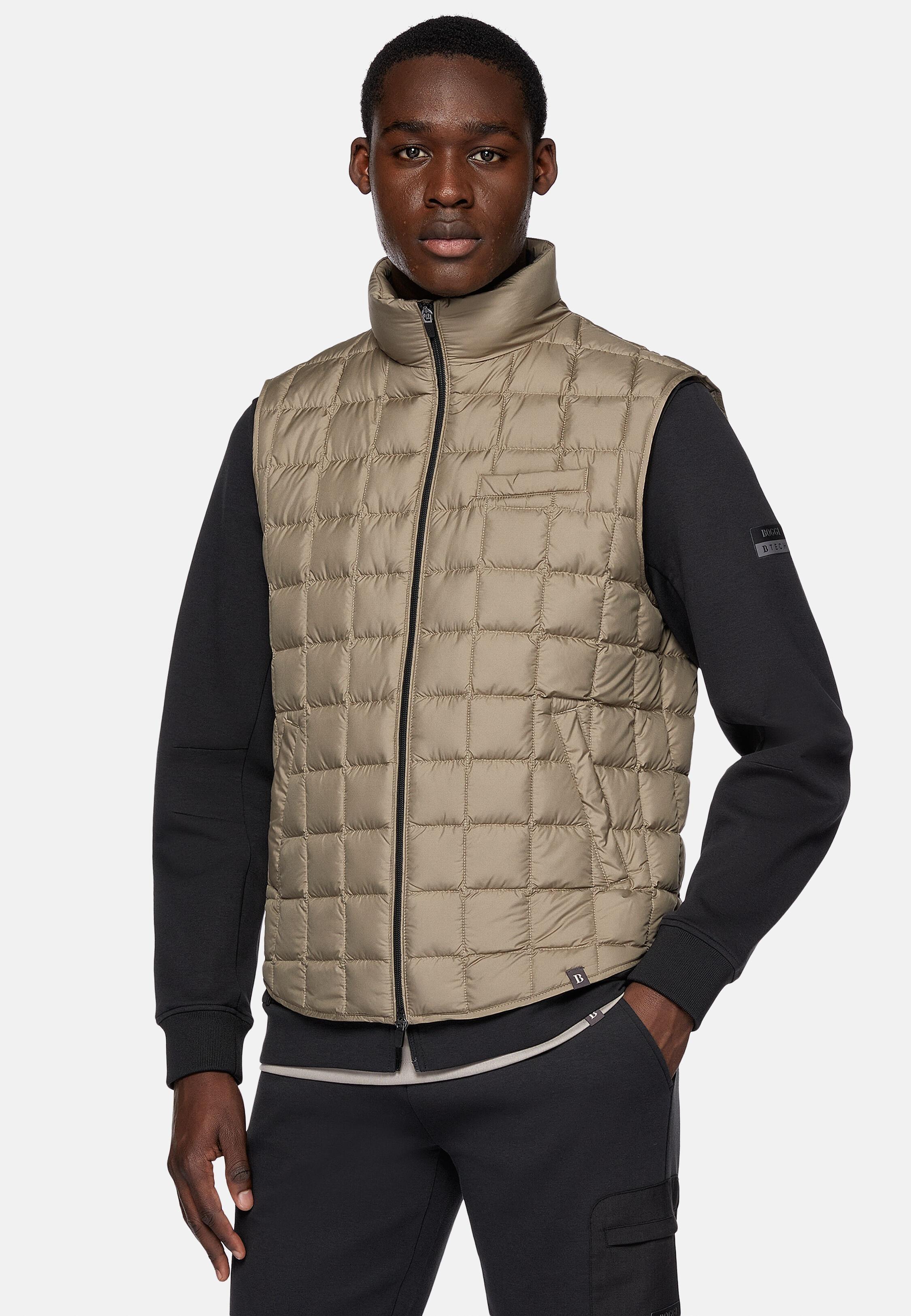 Gilet in Technical Fabric, Beige, Beige, large image number 0
