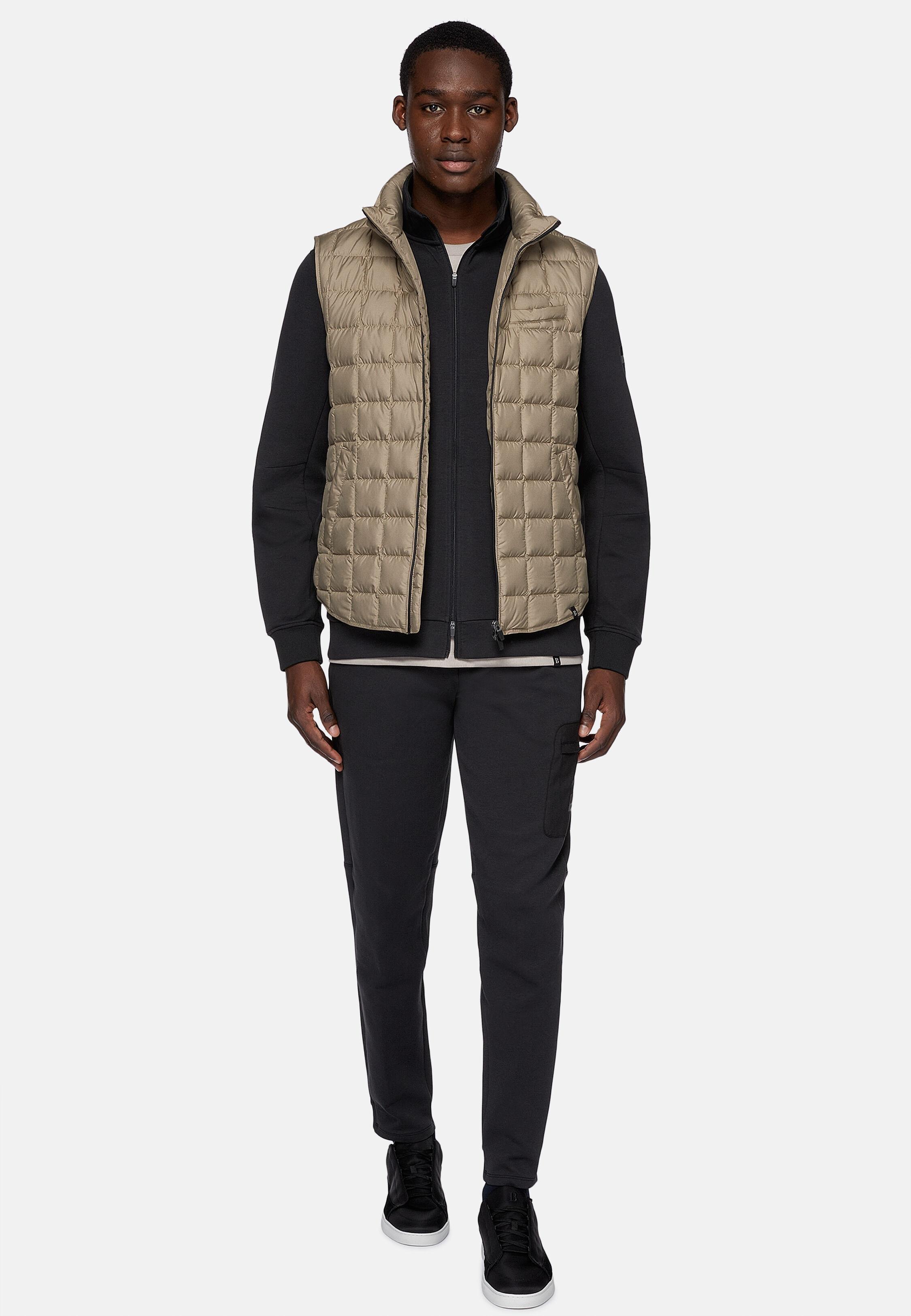 Gilet in Technical Fabric, Beige, Beige, large image number 1