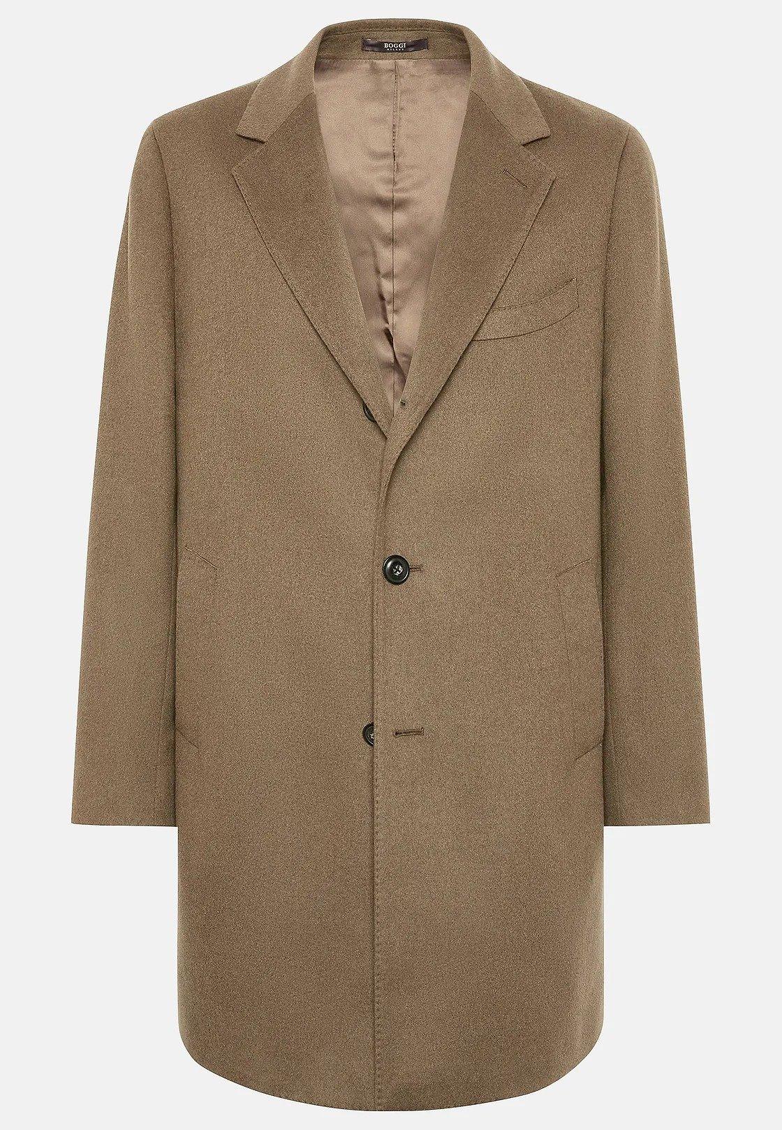 Brown Textured Long Coat, , large image number 4