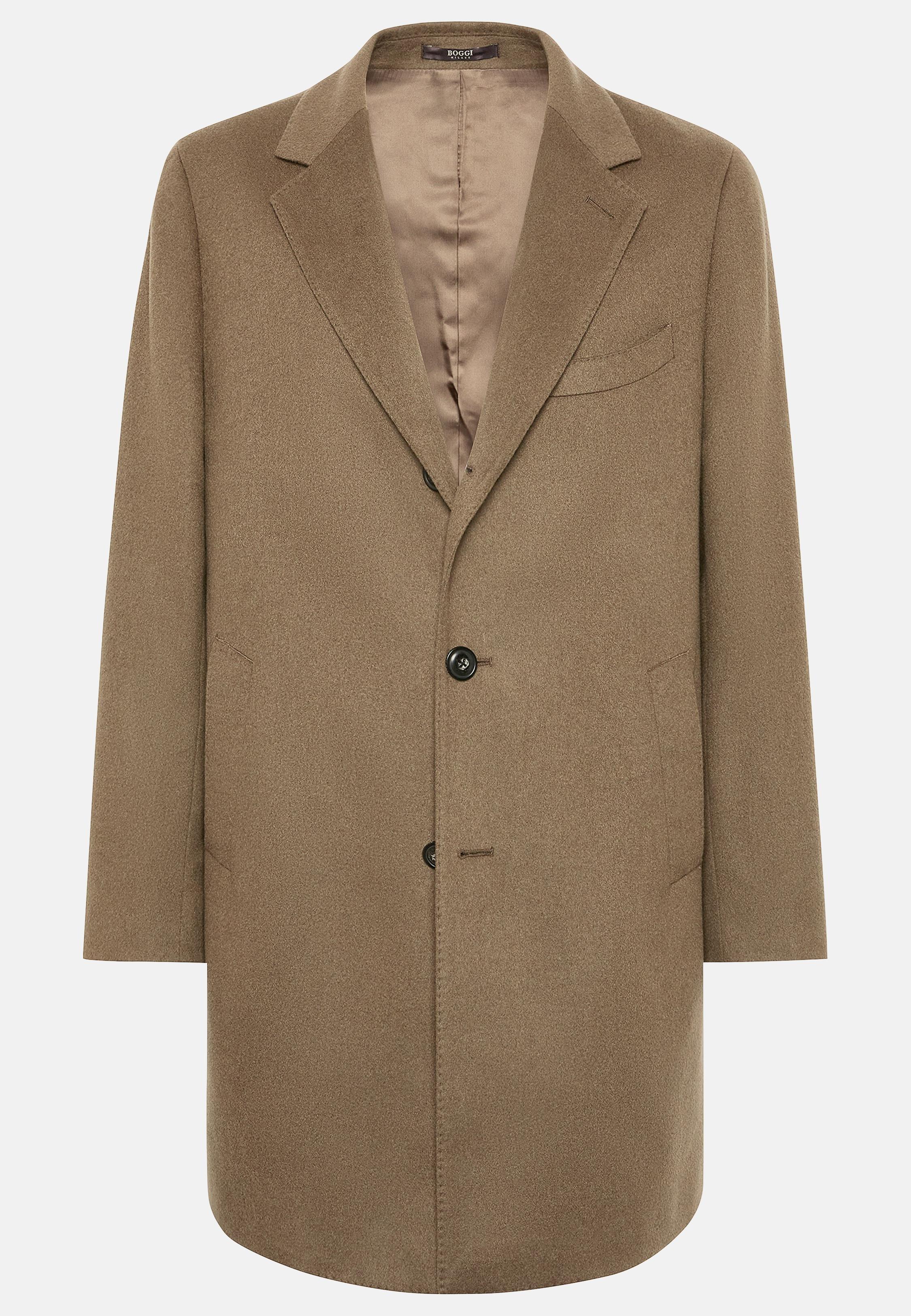 Brown Textured Long Coat, , large image number 6