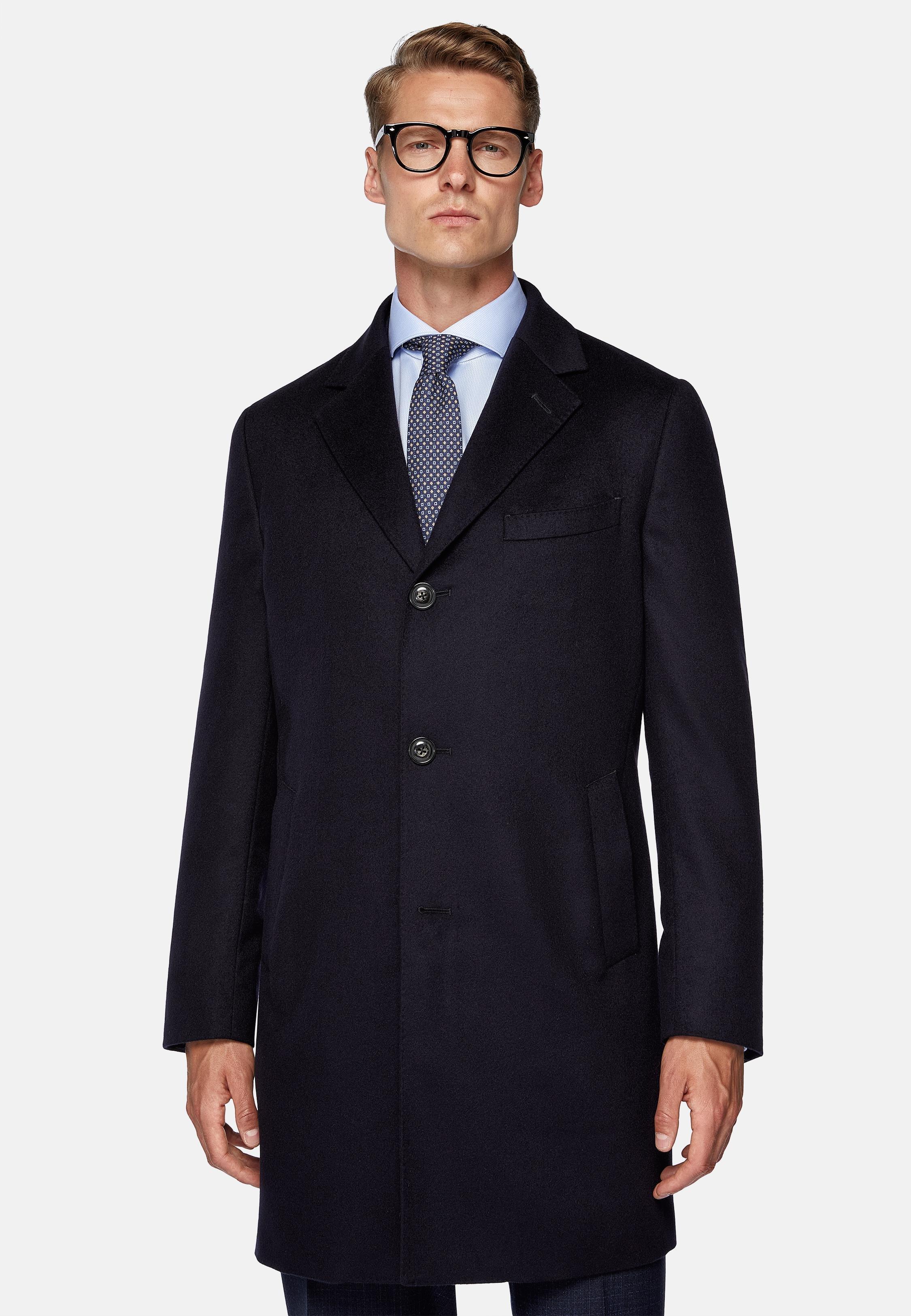 Blue Single-Breasted Coat, Navy blue, large image number 1