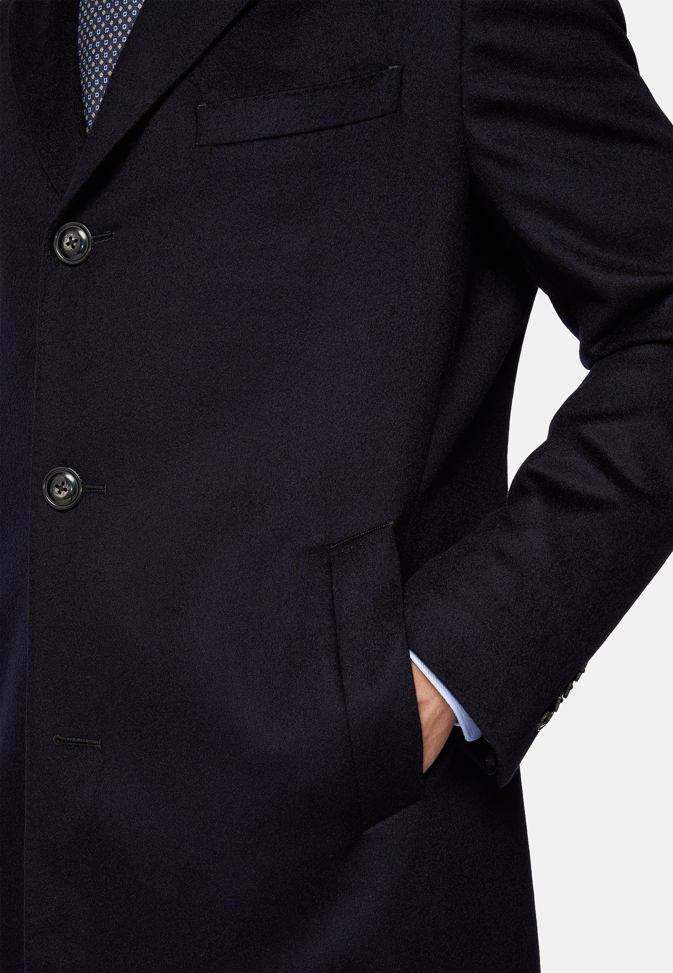 Blue Single-Breasted Coat, Navy blue, large image number 3