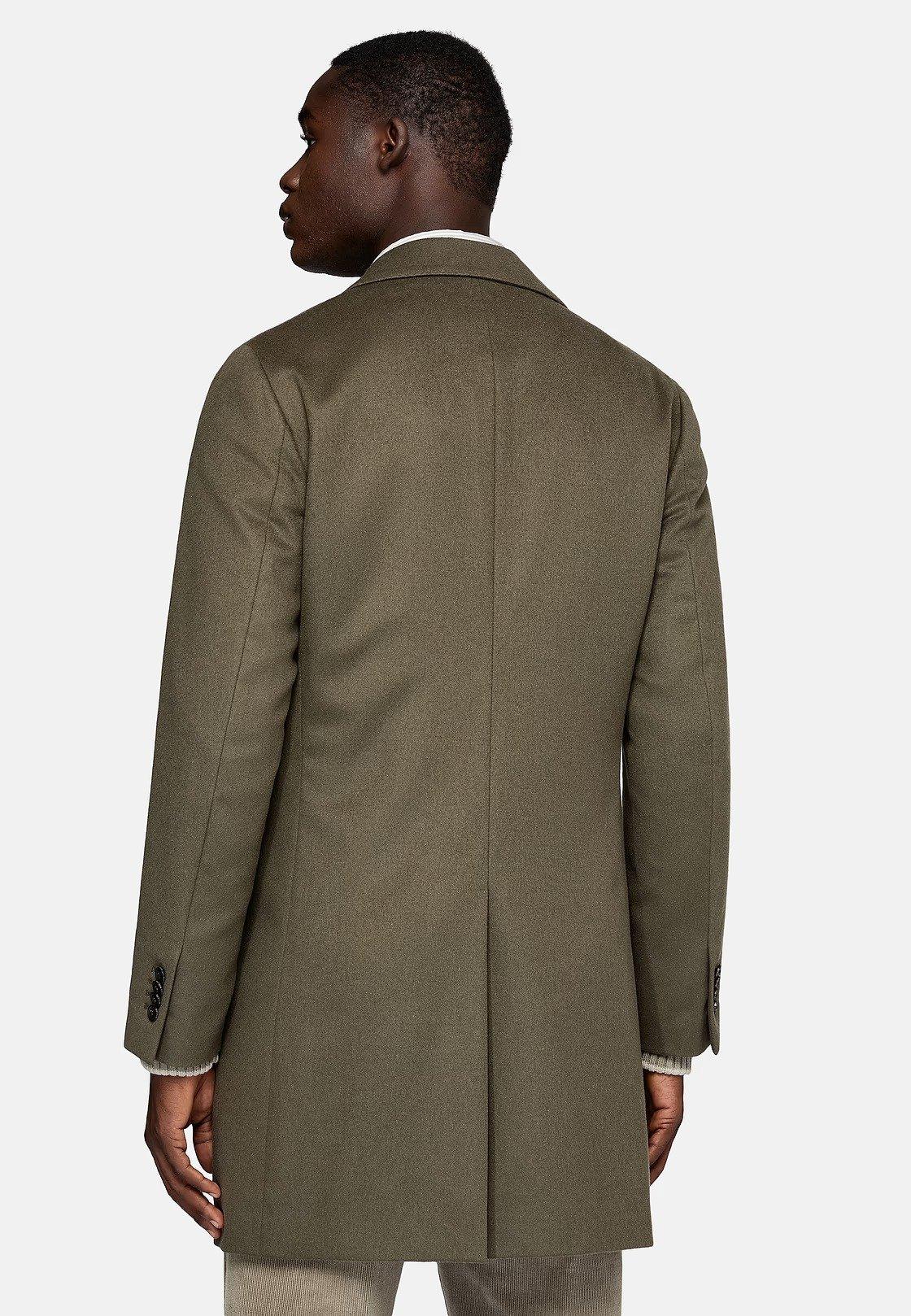 Green Single-Breasted Coat In Pure Cashmere, , large image number 1