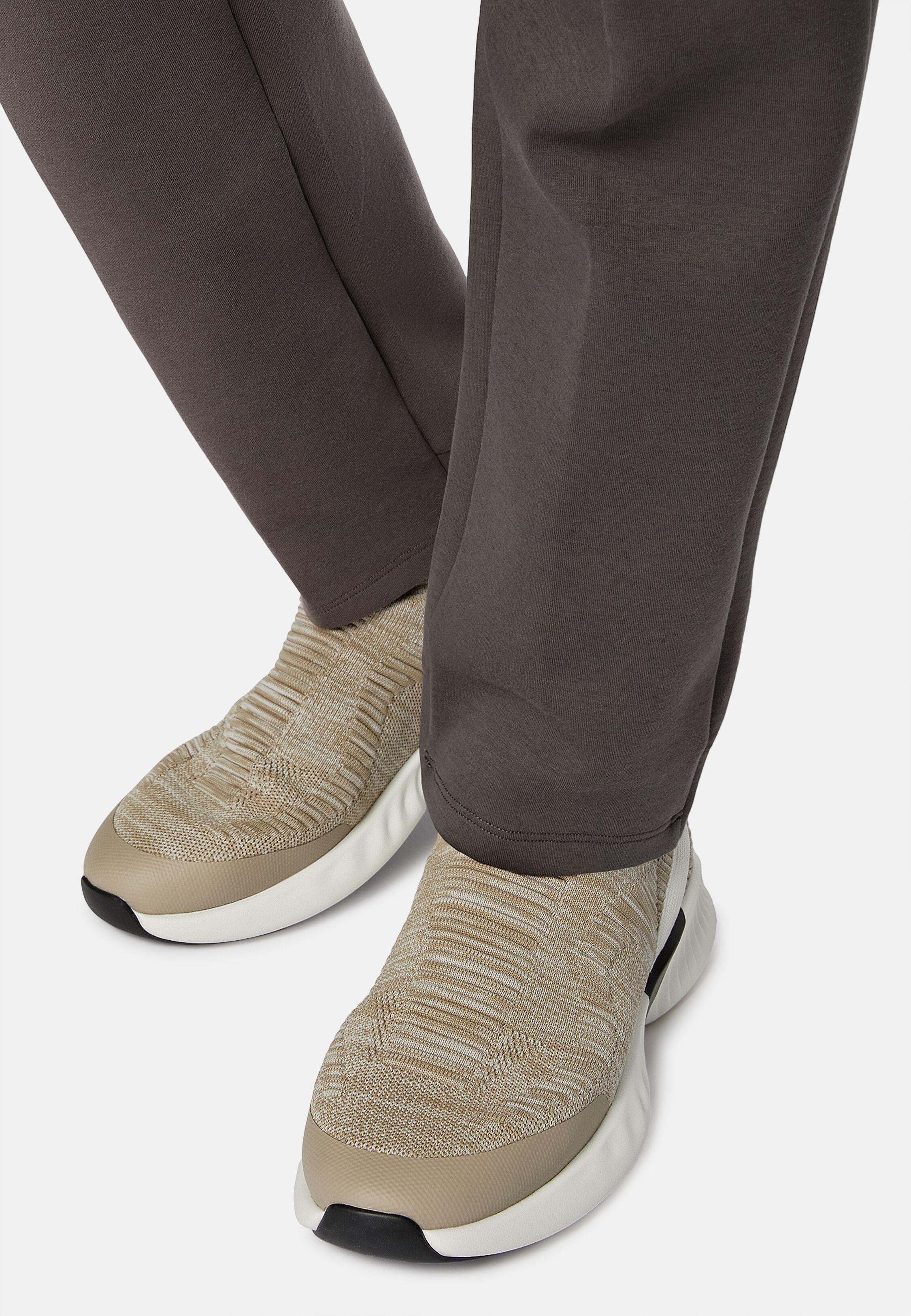 Cream Recycled Yarn Willow Trainers, Sand, large image number 1