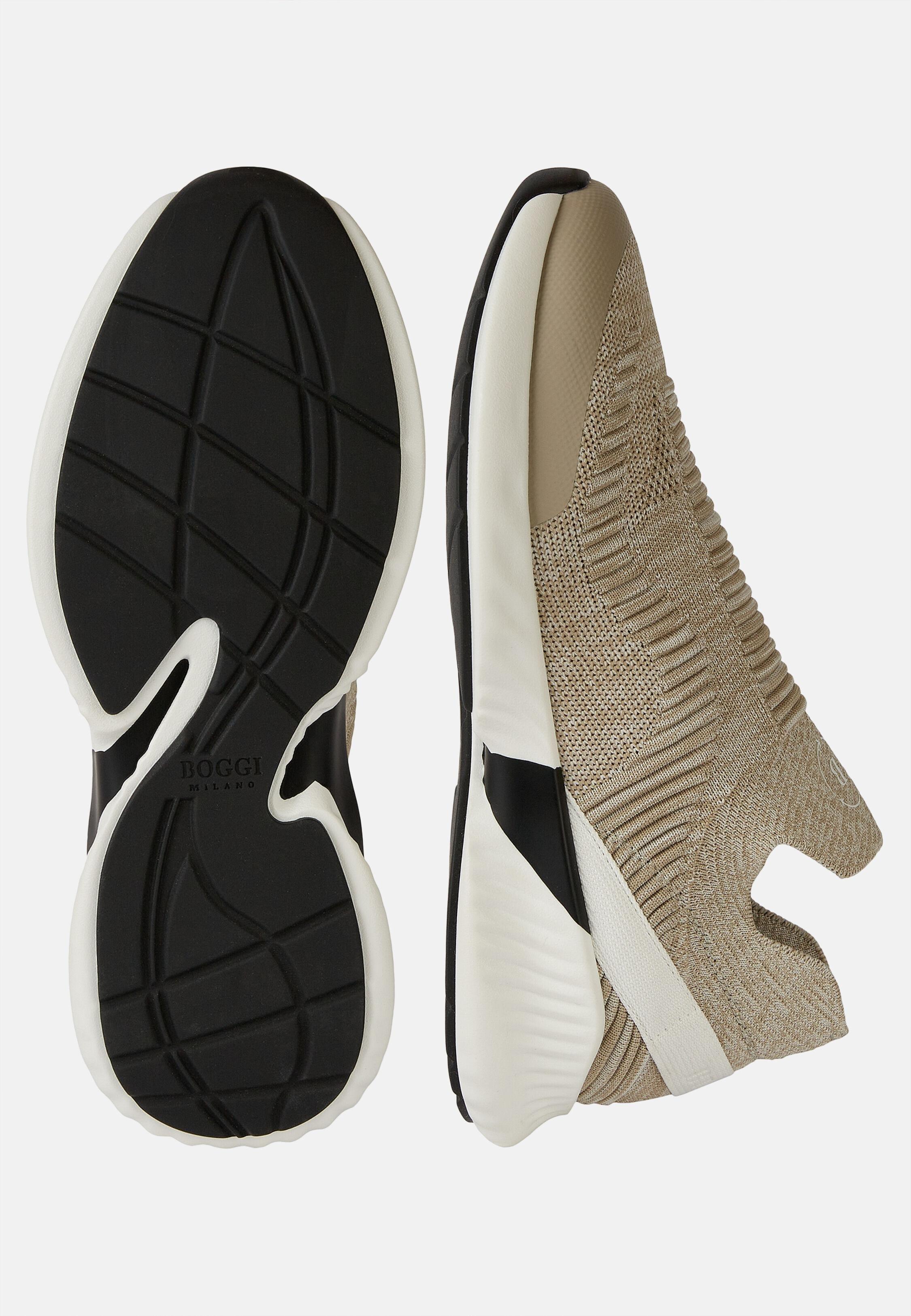 Cream Recycled Yarn Willow Trainers, Sand, large image number 5