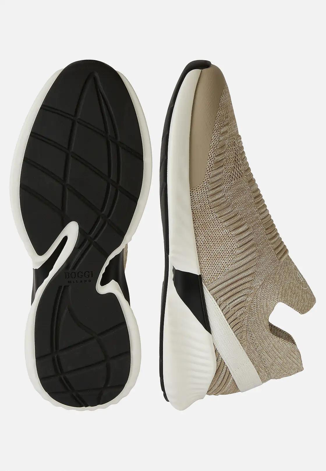 Cream Recycled Yarn Willow Trainers, Sand, large image number 6