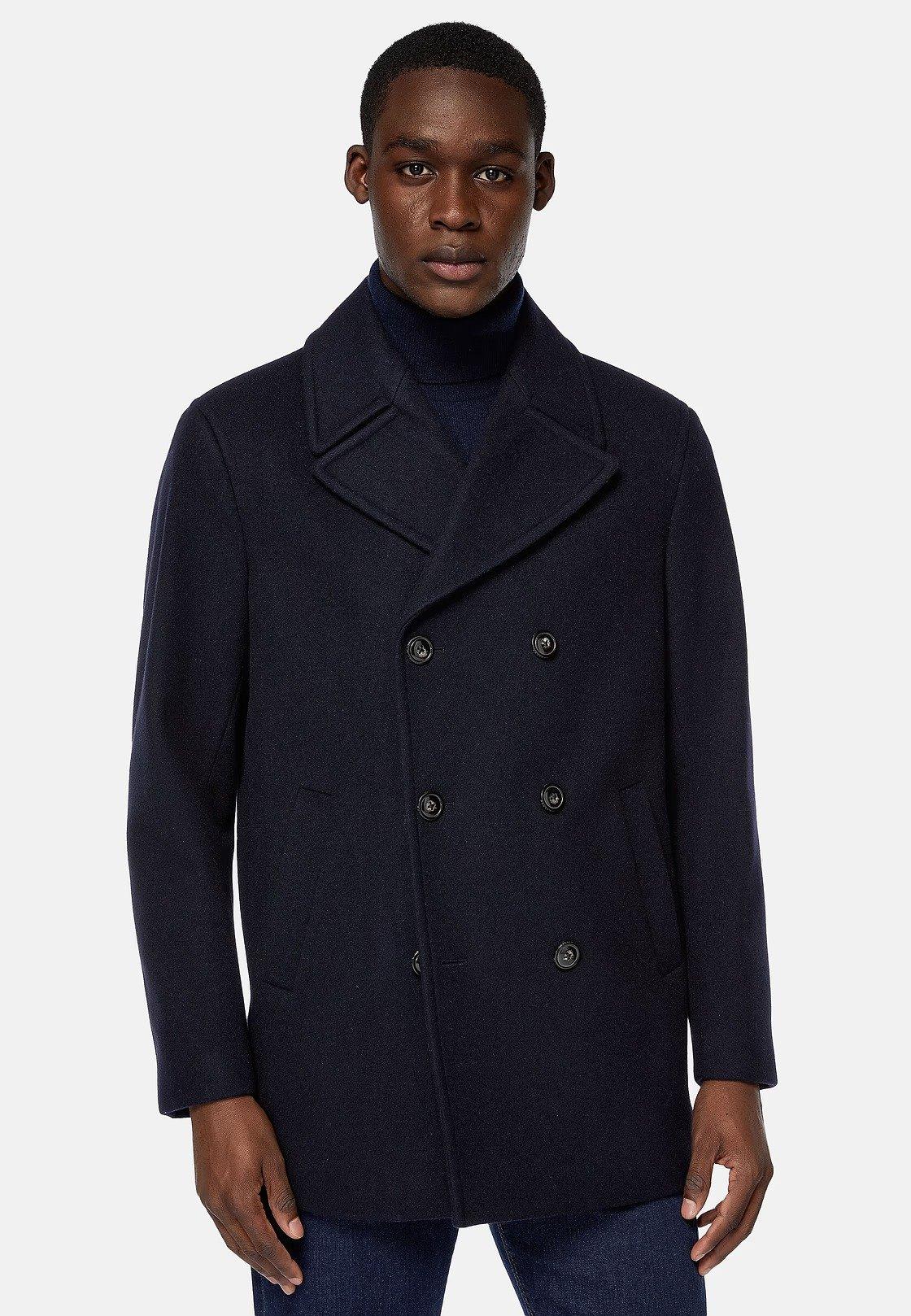 Navy Solid Wool Peacoat, , large image number 0