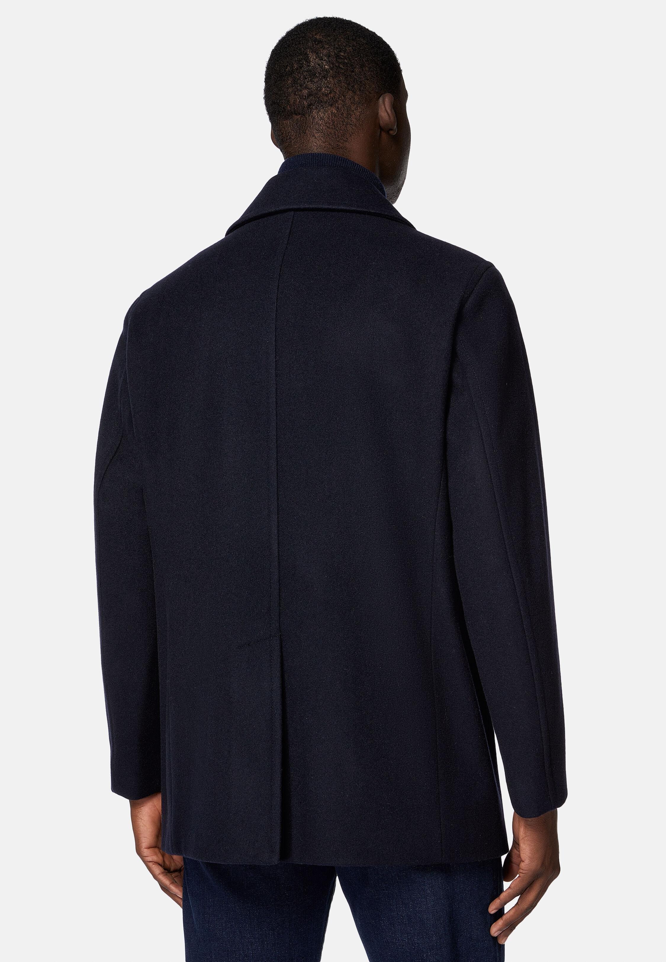 Navy Solid Wool Peacoat, Navy blue, large image number 3