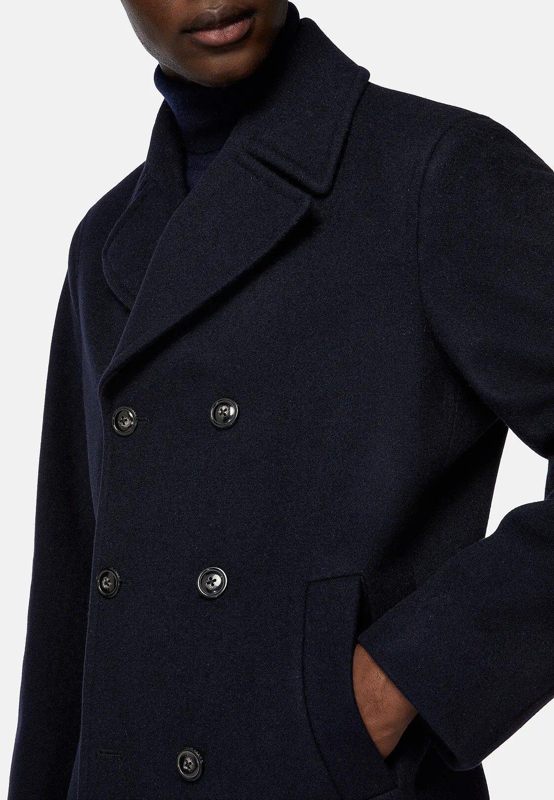 Navy Solid Wool Peacoat, Navy blue, large image number 4
