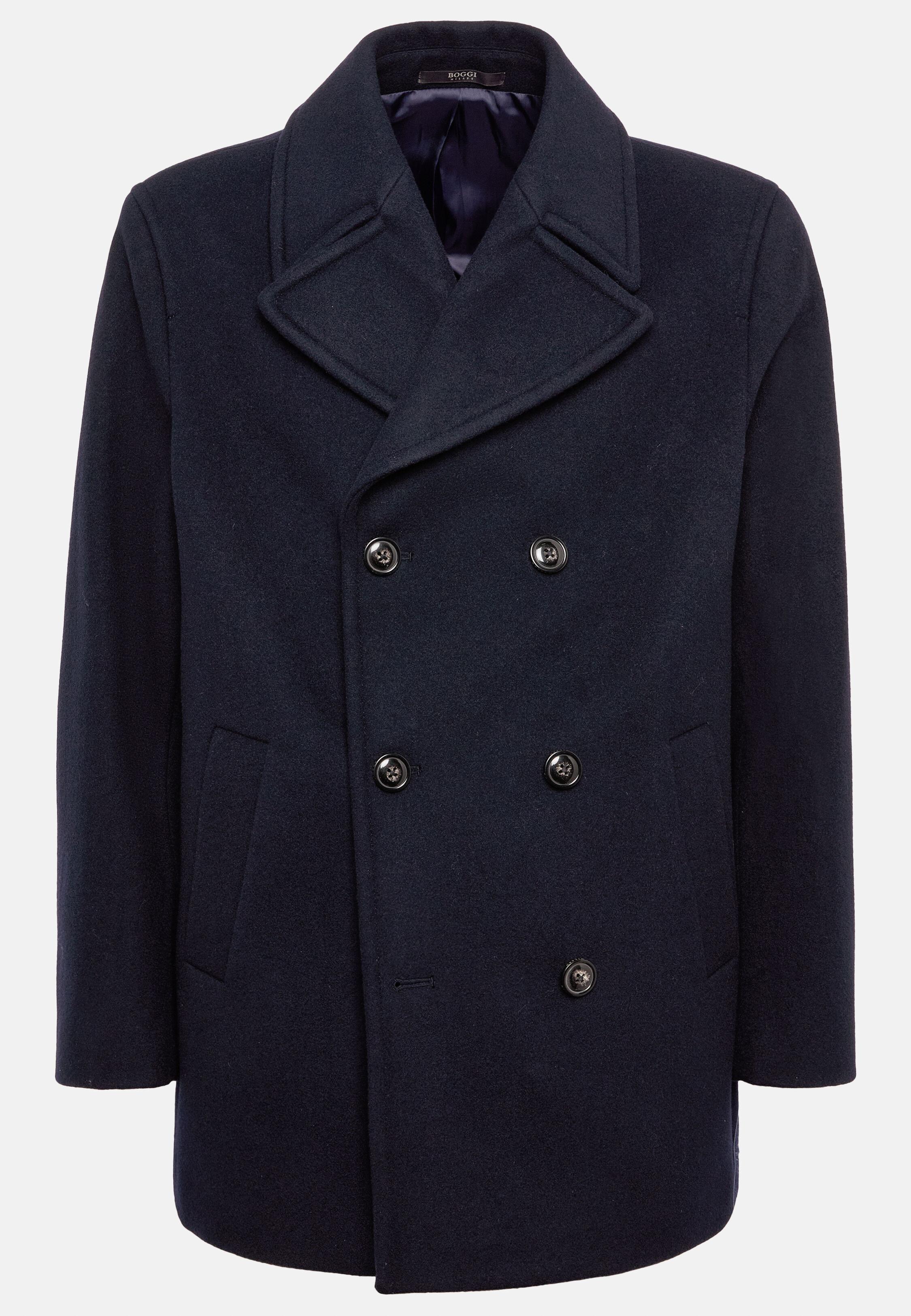 Navy Solid Wool Peacoat, Navy blue, large image number 6