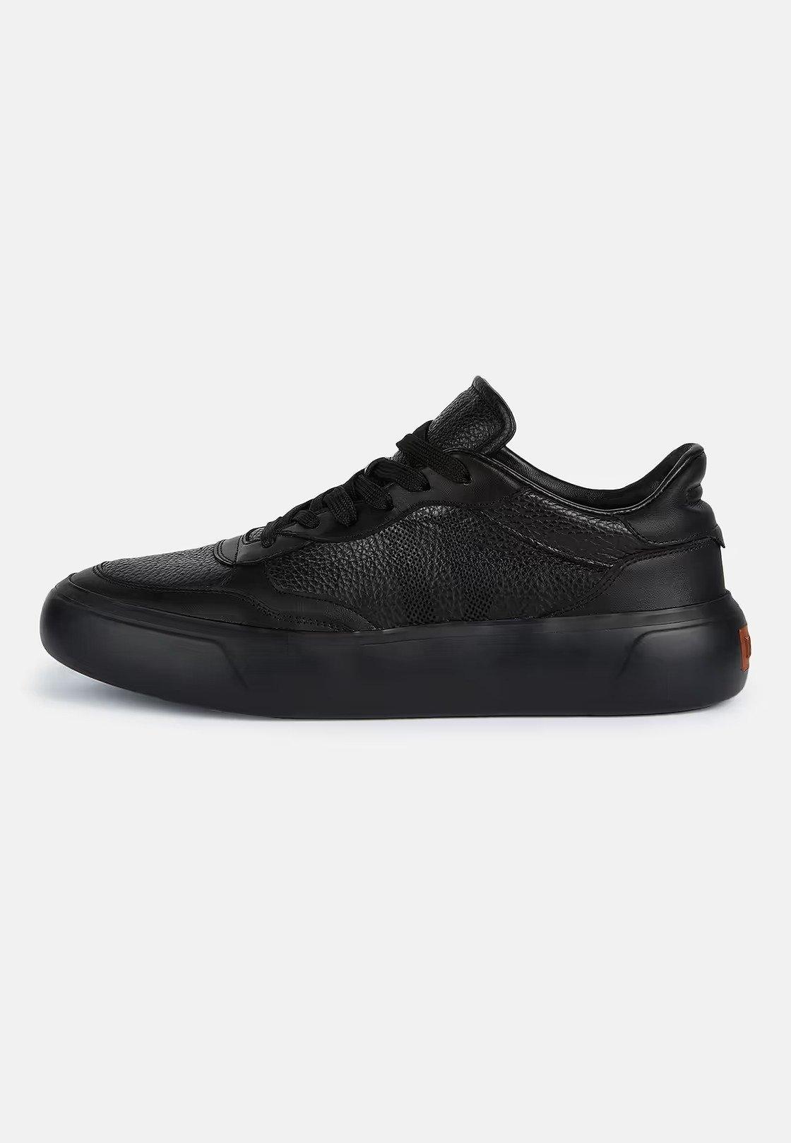 Black Solid Low Tops Trainers, , large image number 2
