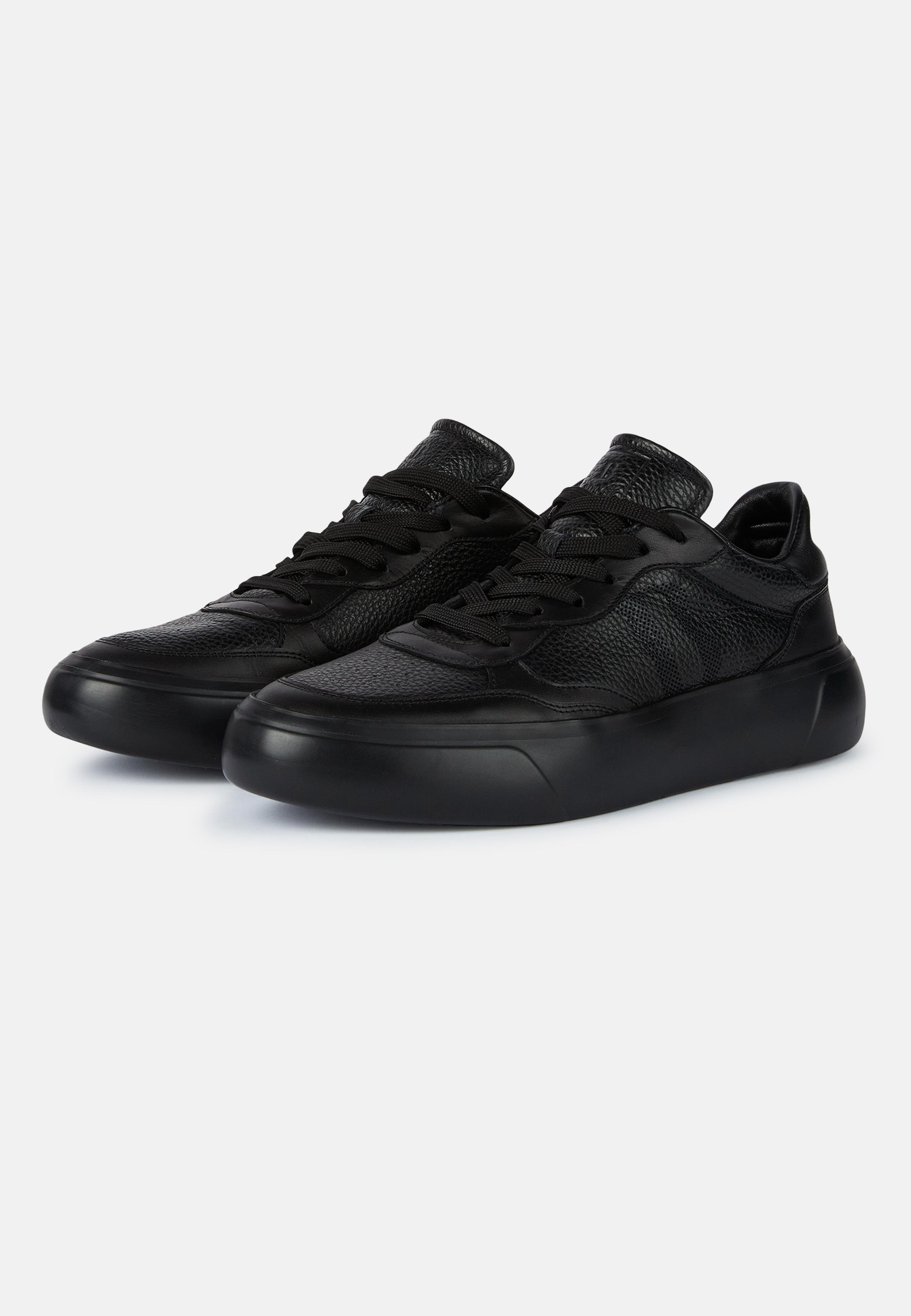 Black Solid Low Tops Trainers, , large image number 3