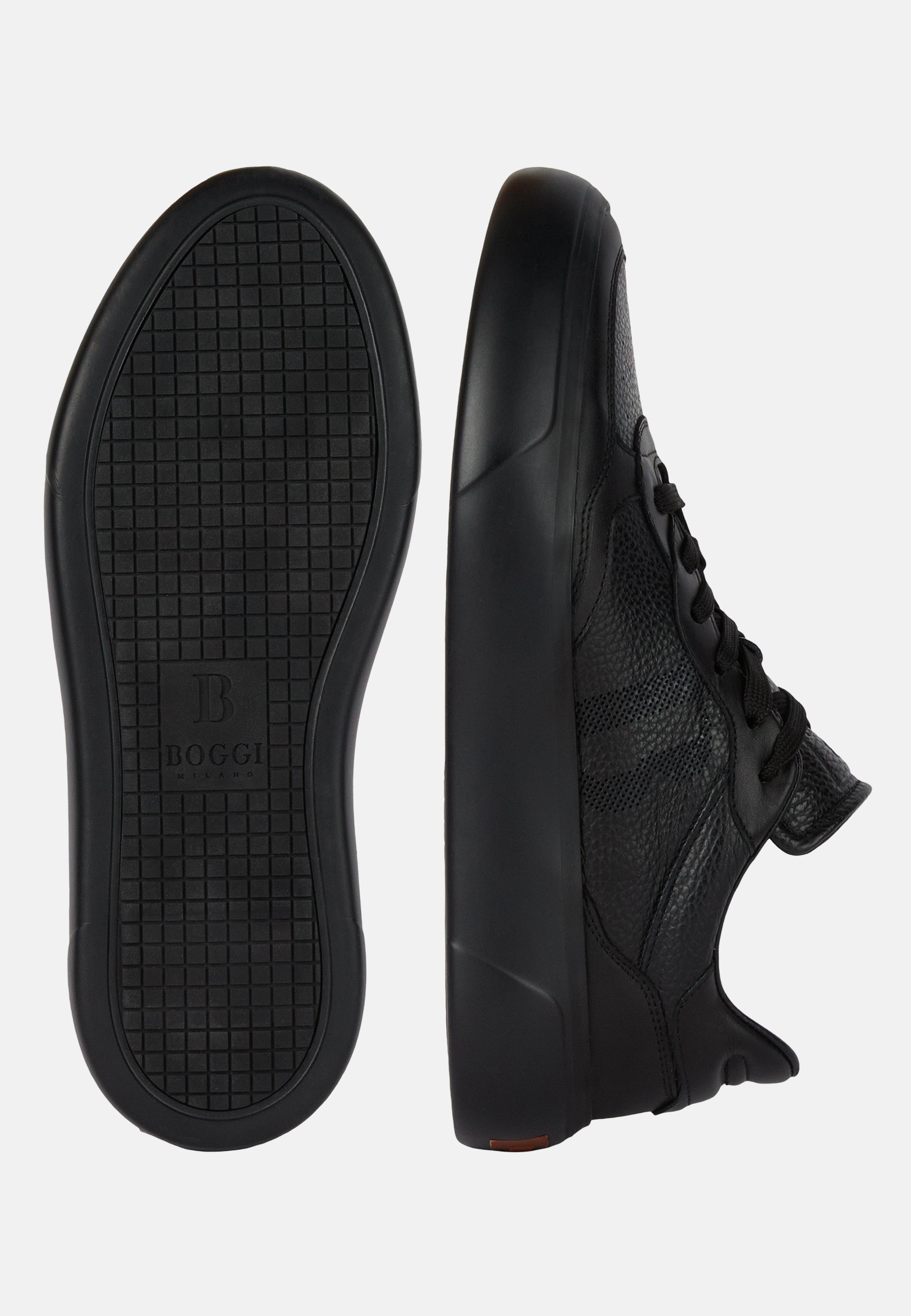 Black Solid Low Tops Trainers, , large image number 5