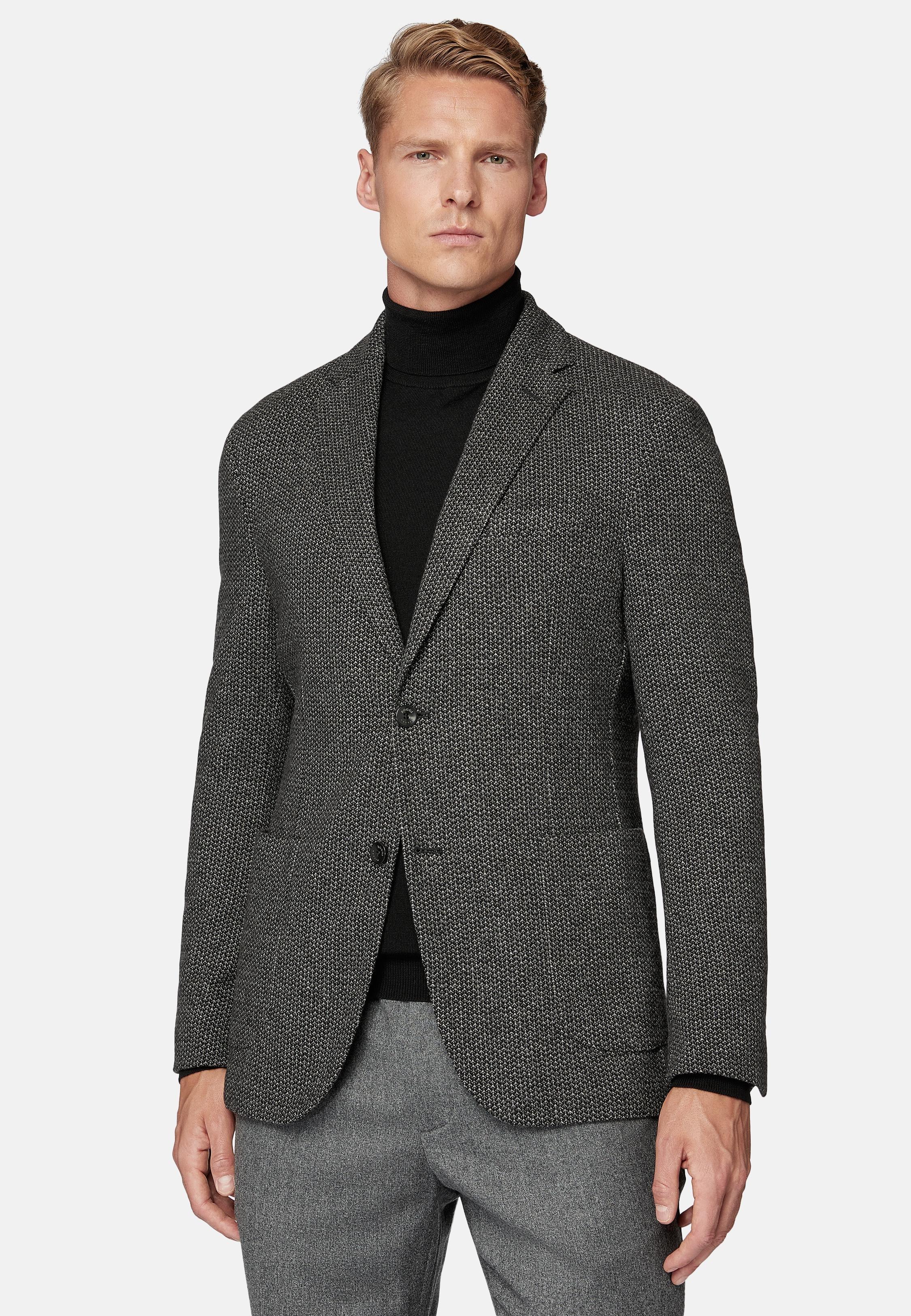 Multicolour Houndstooth Tailored Blazer, 3901_BKGR, medium