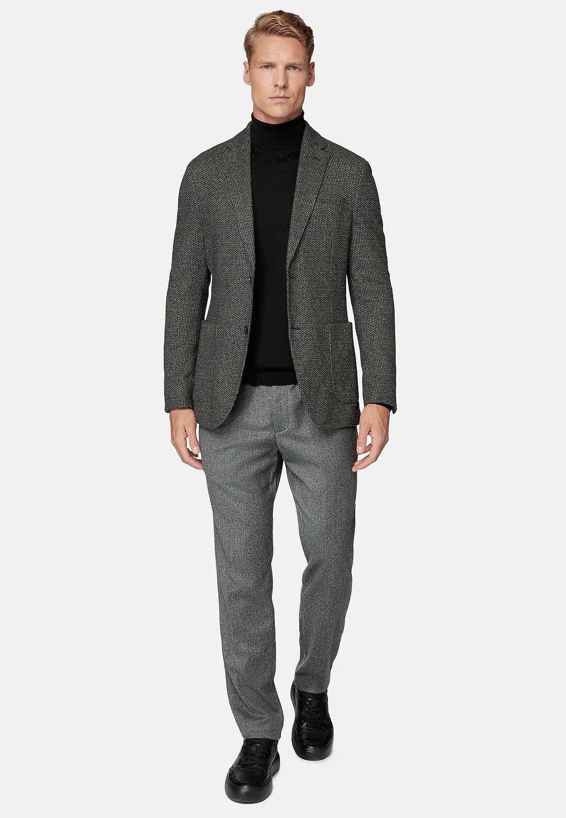 Multicolour Houndstooth Tailored Blazer, 3901_BKGR, medium