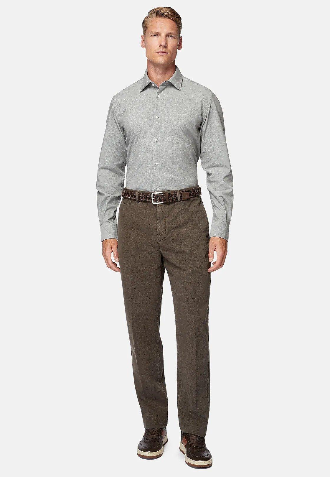 Grey Plain Tailored Velvet Shirt, Grey, medium