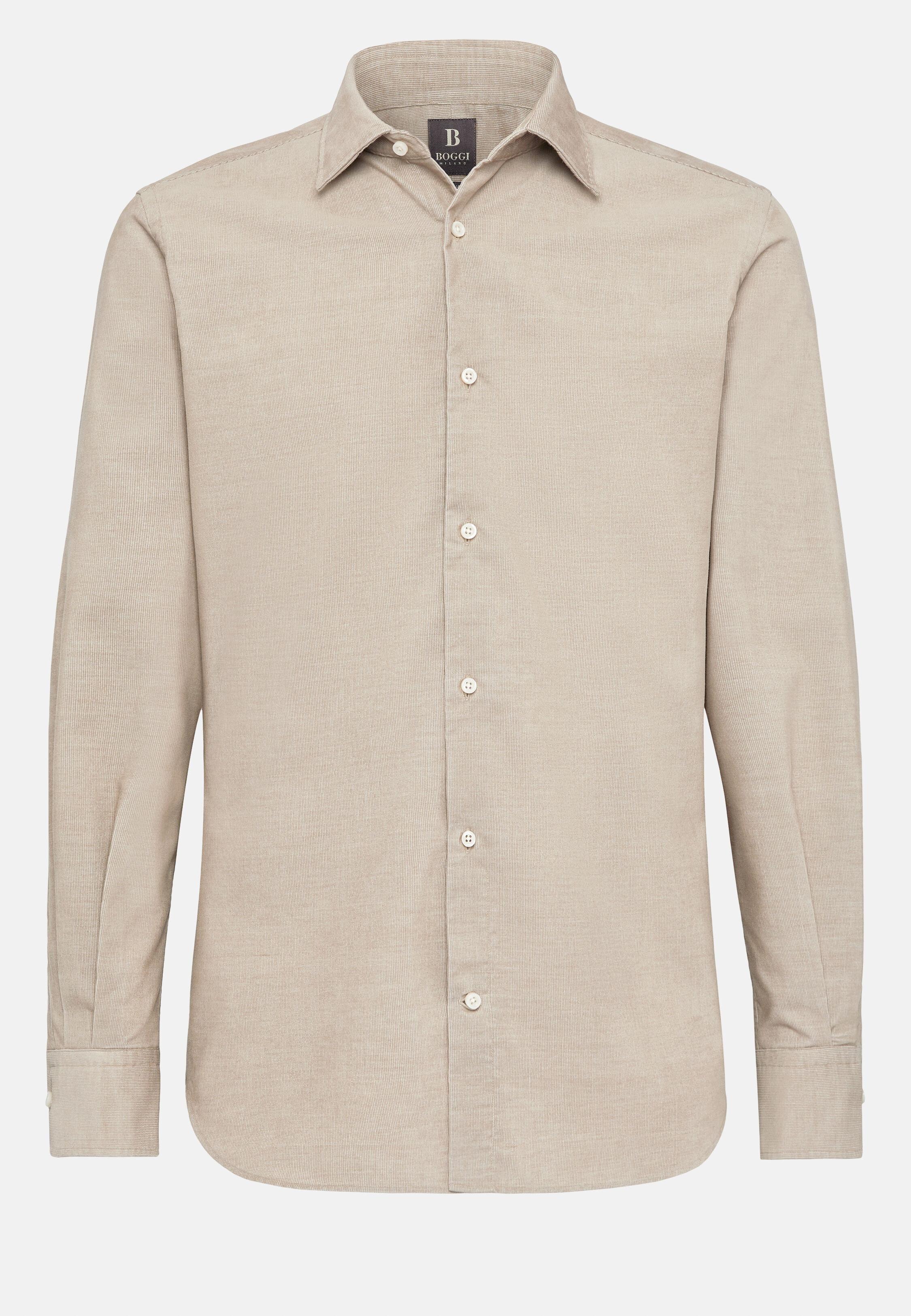 Beige Textured Velvet Shirt, Beige, large image number 7