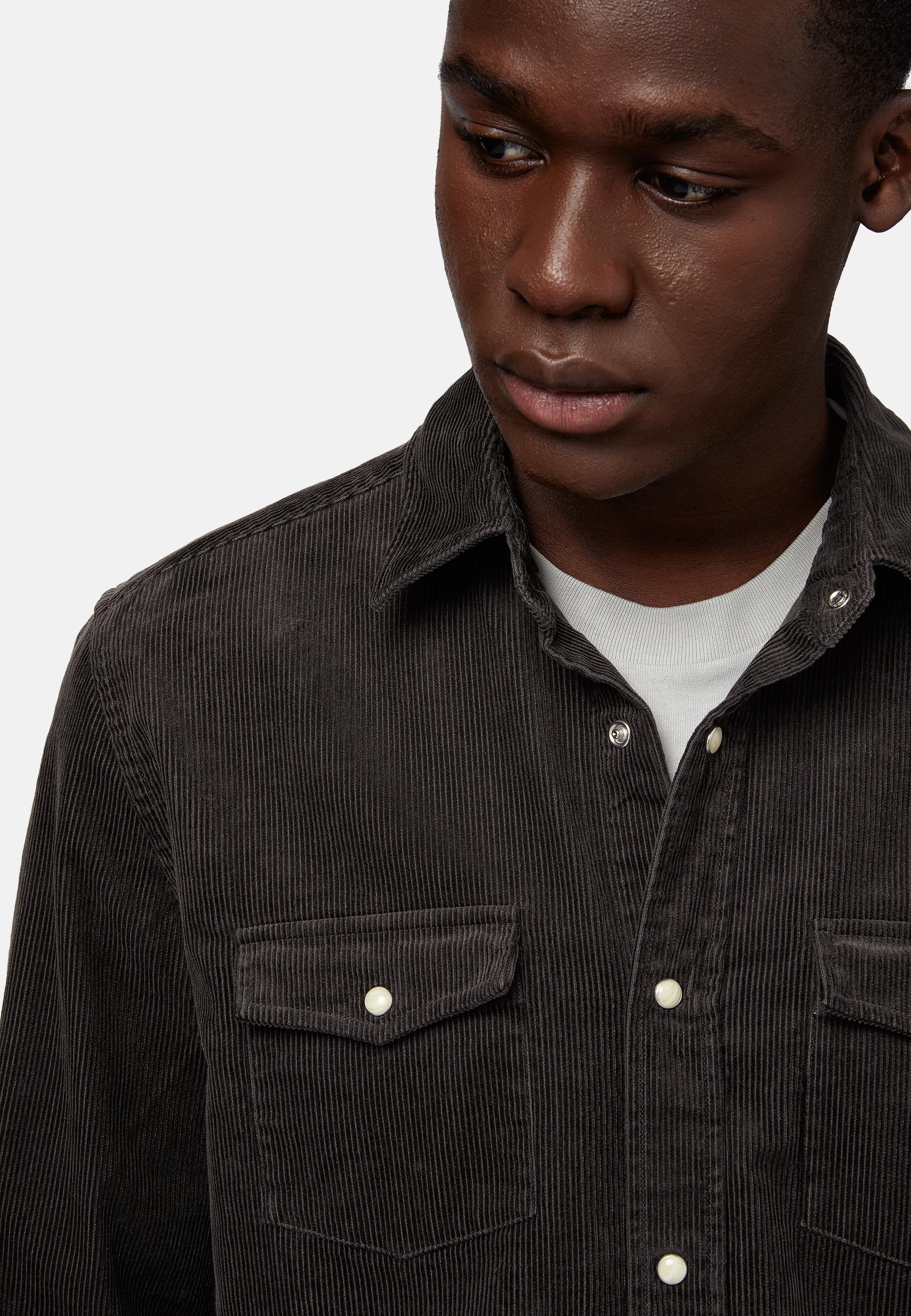 Black Velvet Solid Overshirt, , large image number 5
