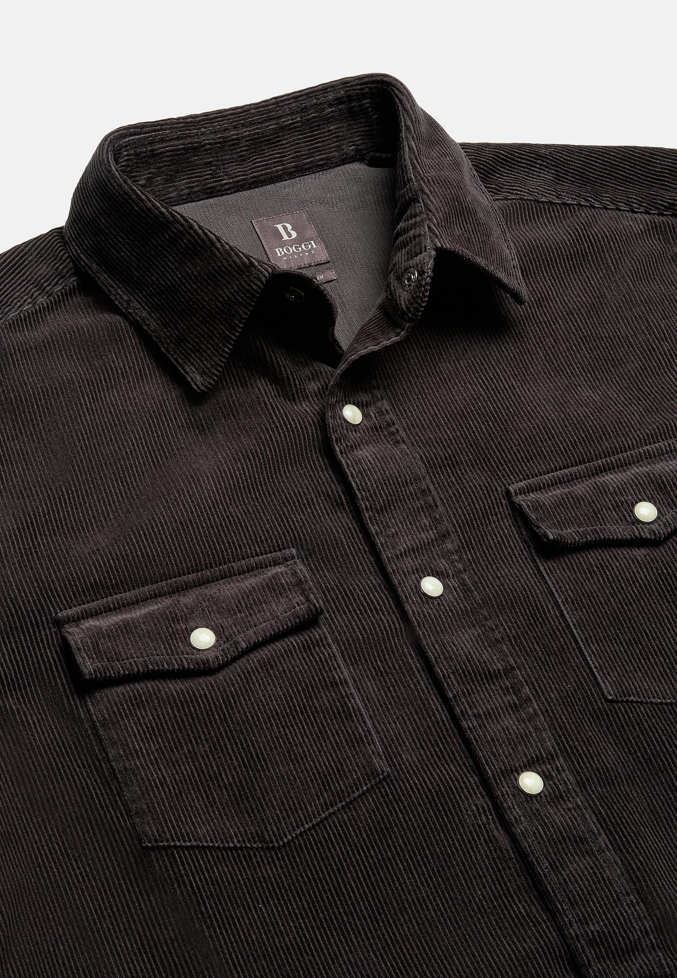 Black Velvet Solid Overshirt, , large image number 6