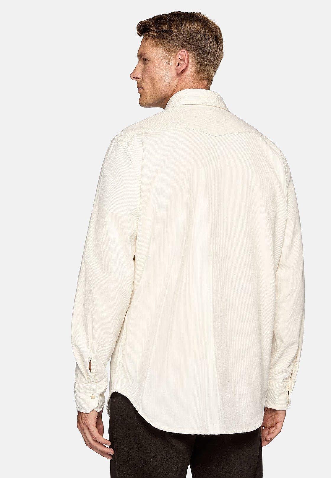 Cream Solid Overshirt, , large image number 2