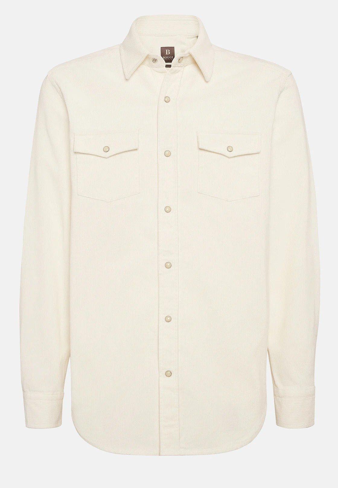 Cream Solid Overshirt, , large image number 4