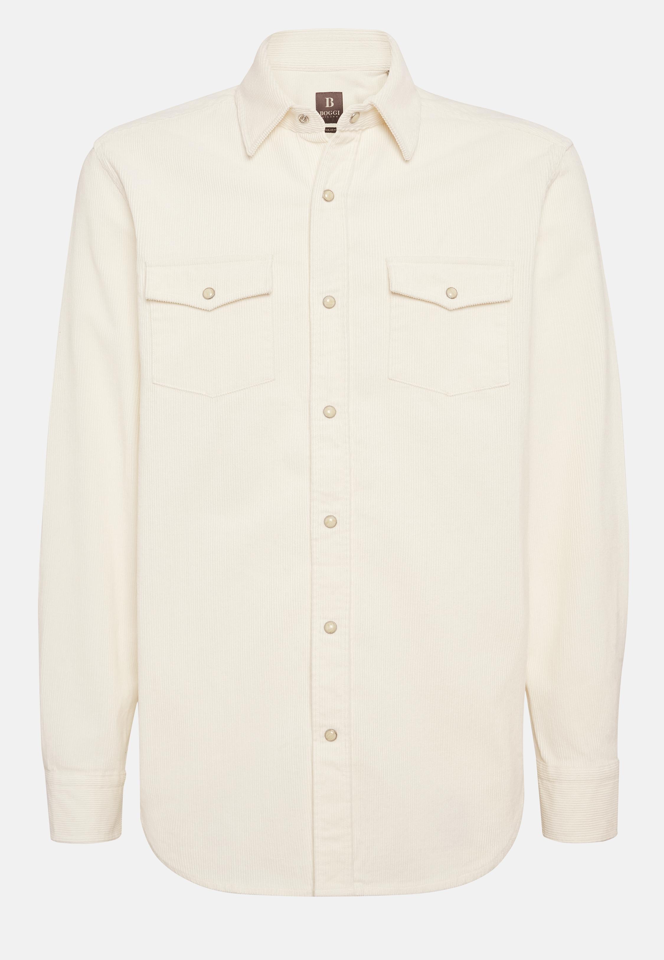 Cream Solid Overshirt, , large image number 7