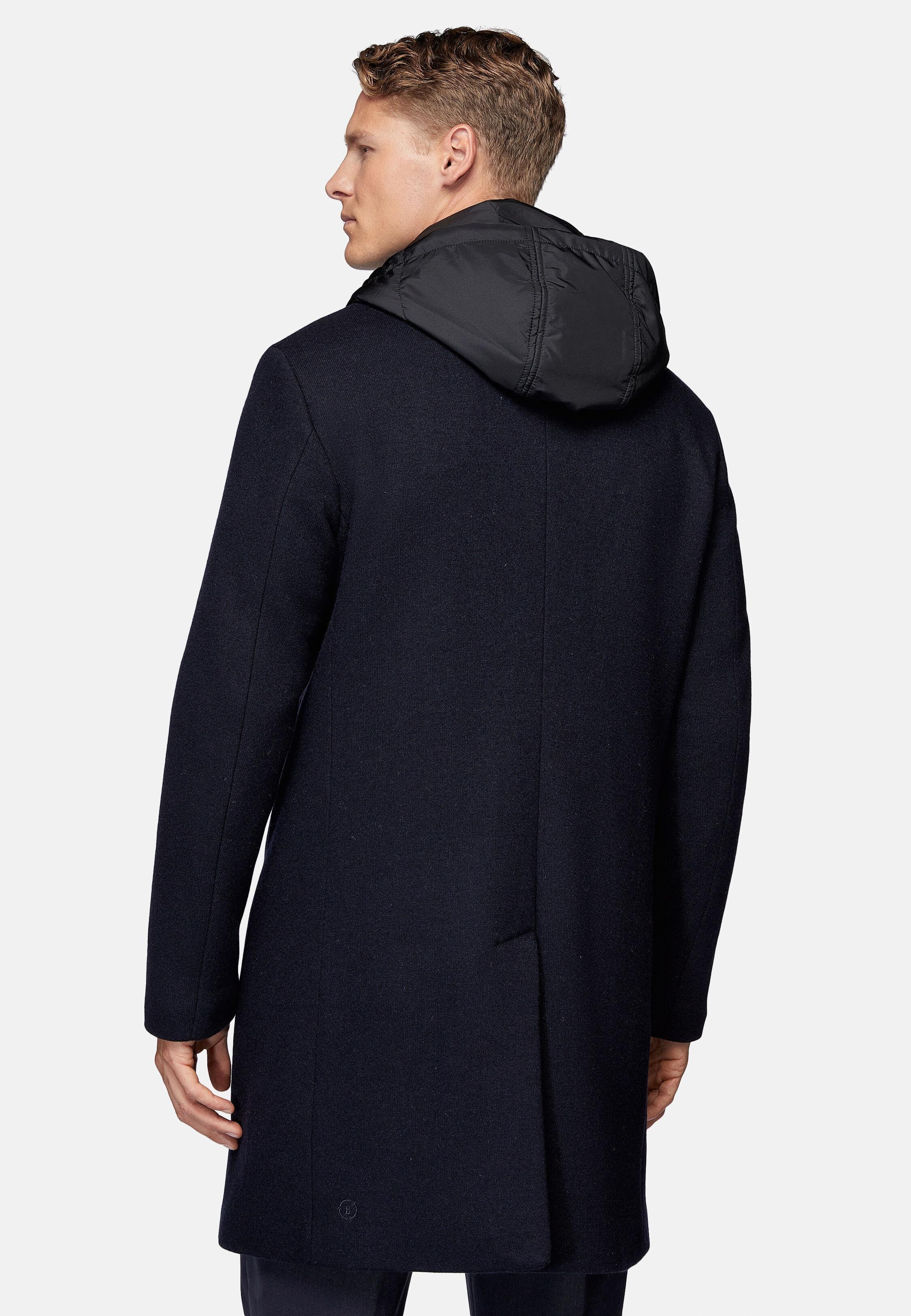 Navy Textured Quilted Coat, Navy blue, large image number 3