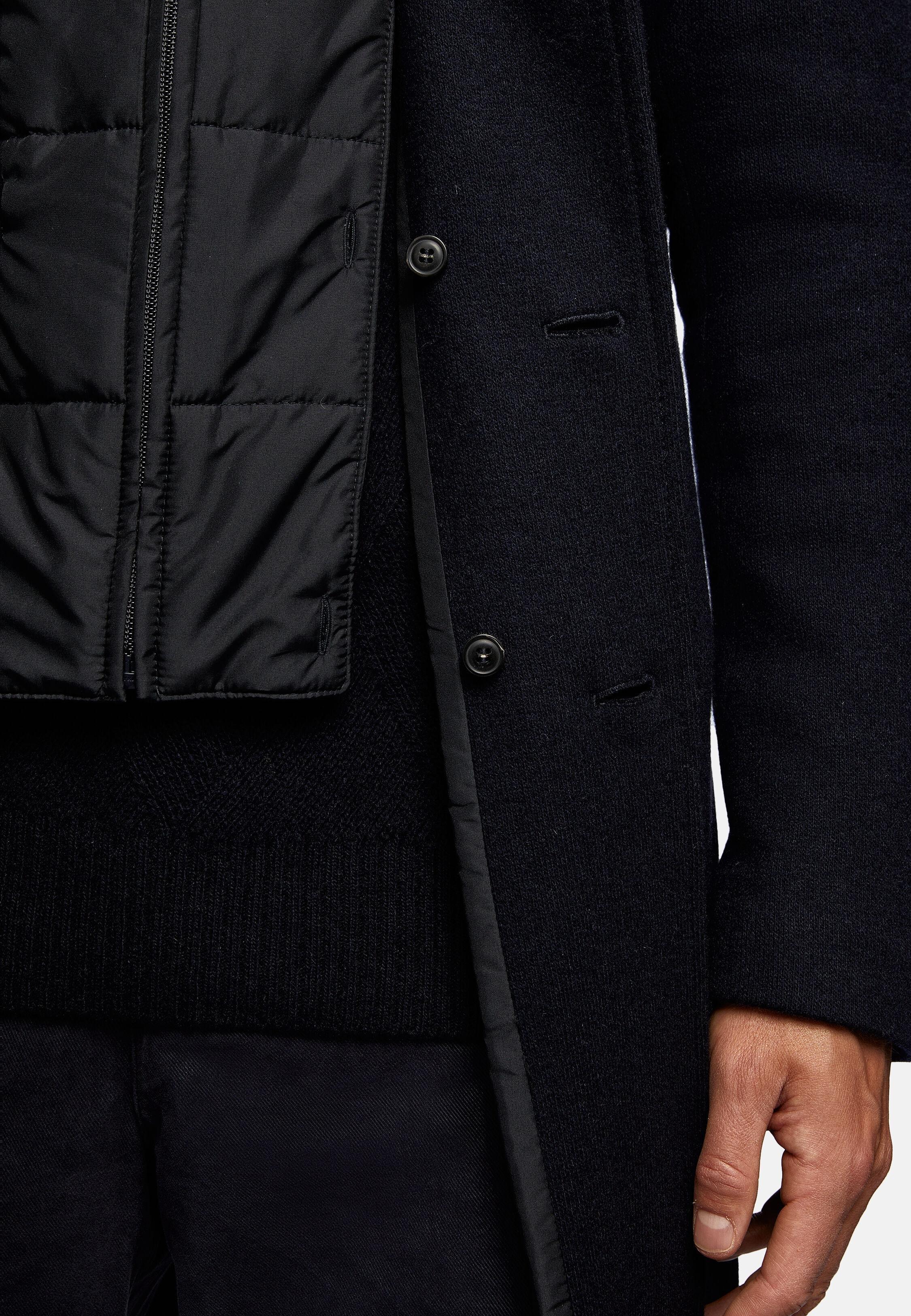 Navy Textured Quilted Coat, Navy blue, large image number 5