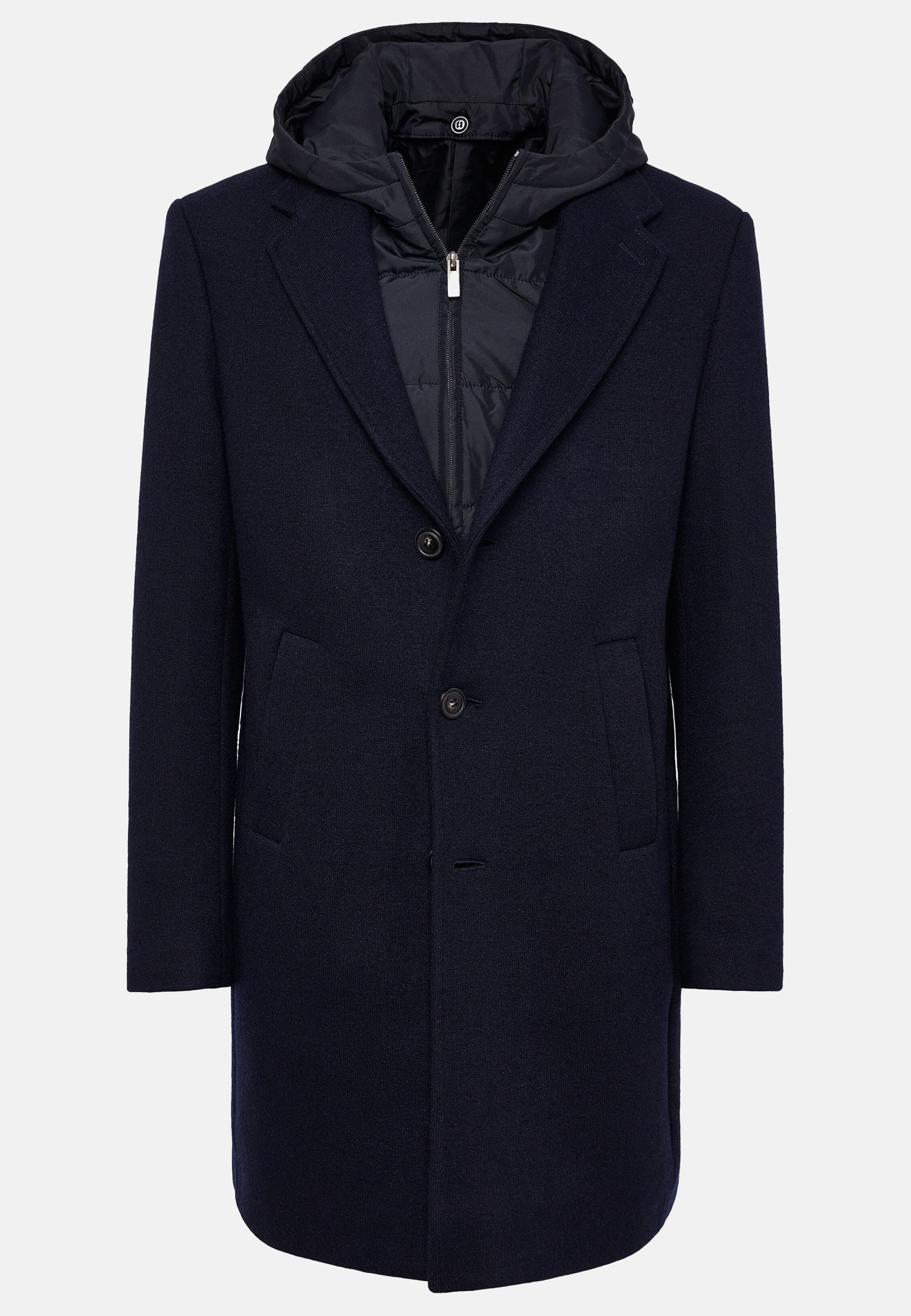 Textured Quilted Coat, Navy Blue, Navy blue, large image number 7