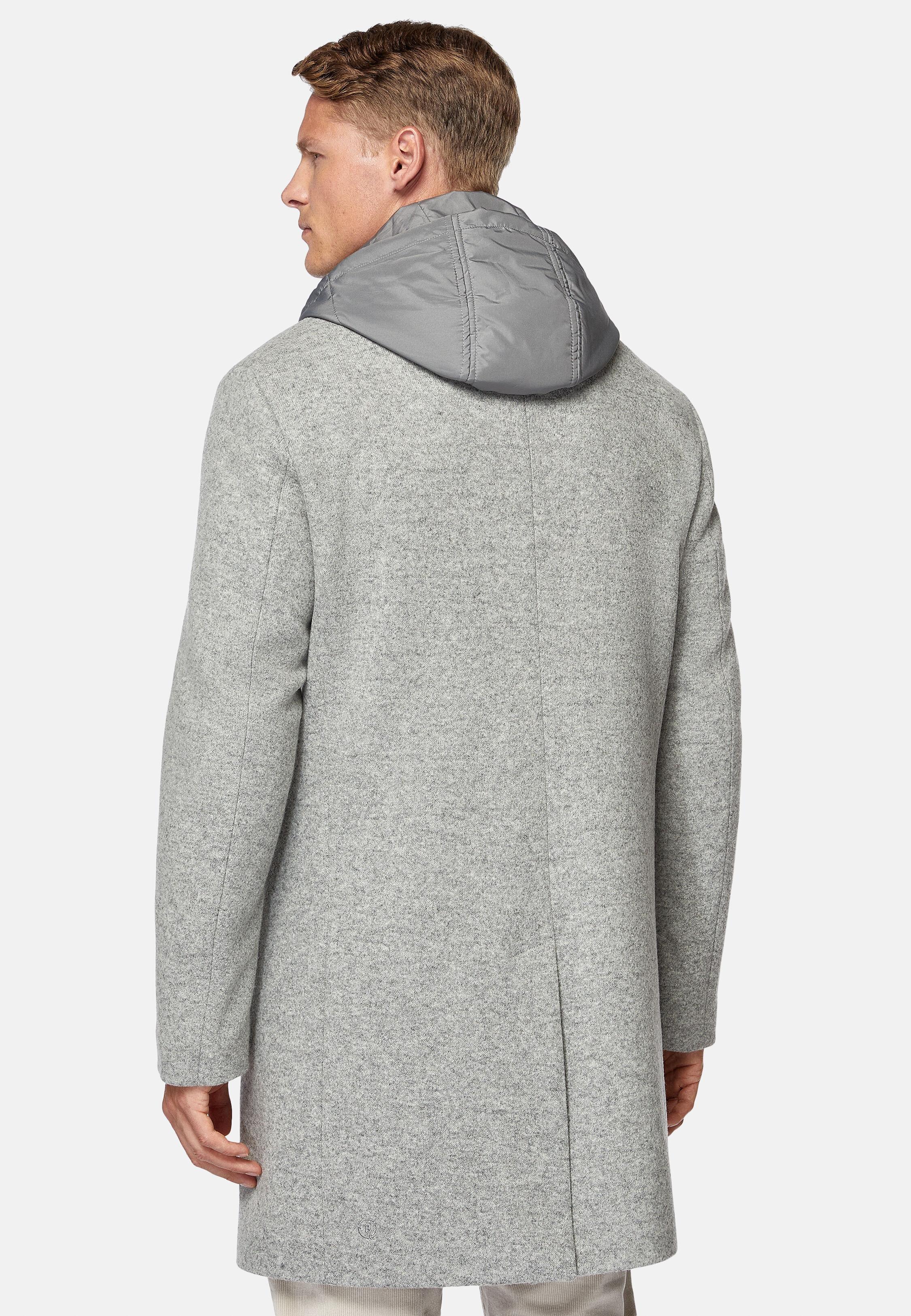 Grey Plain Long Jersey Coat, 3901_GREY, large image number 3