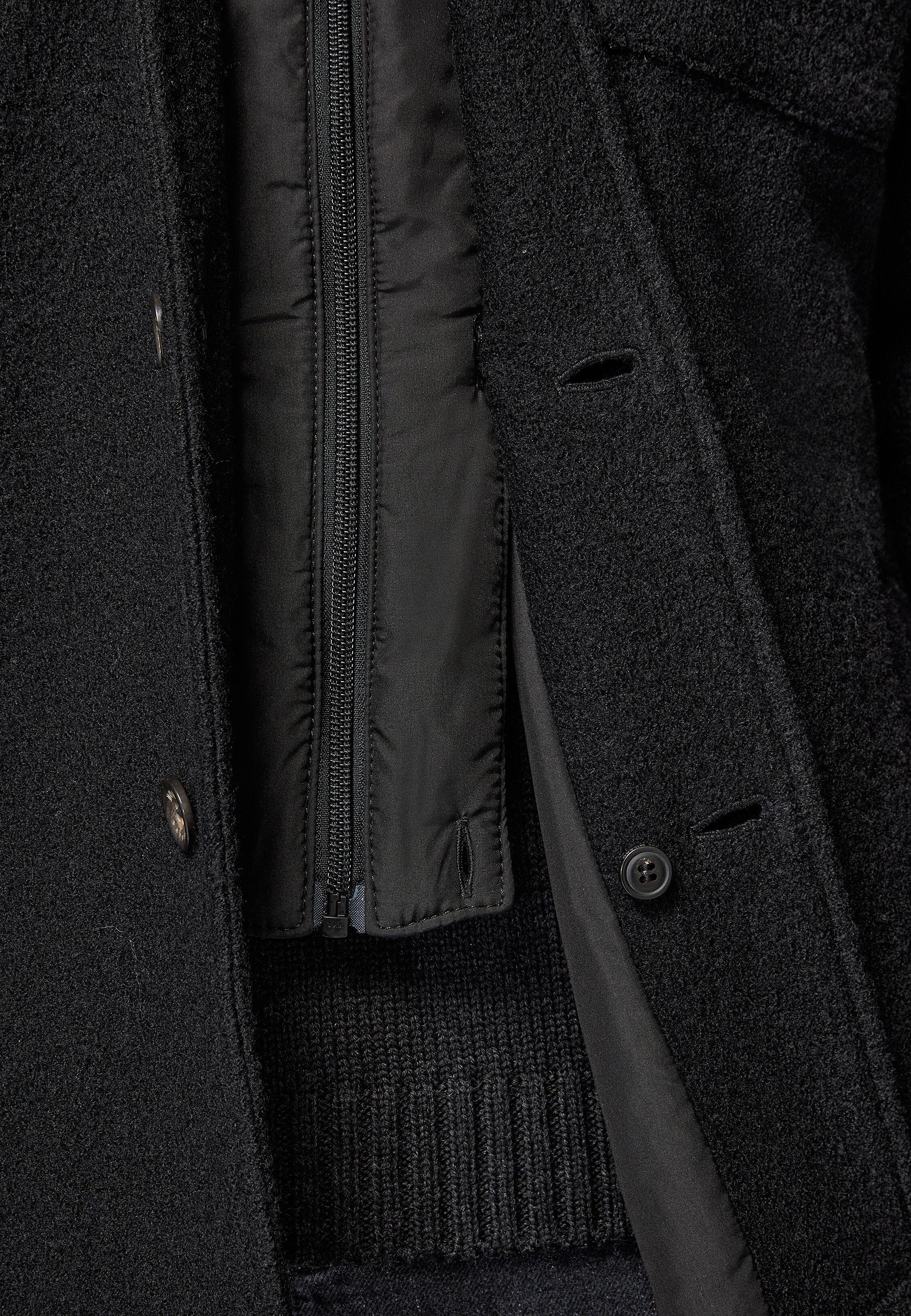 Black Textured Shirt Jacket, Black, large image number 5