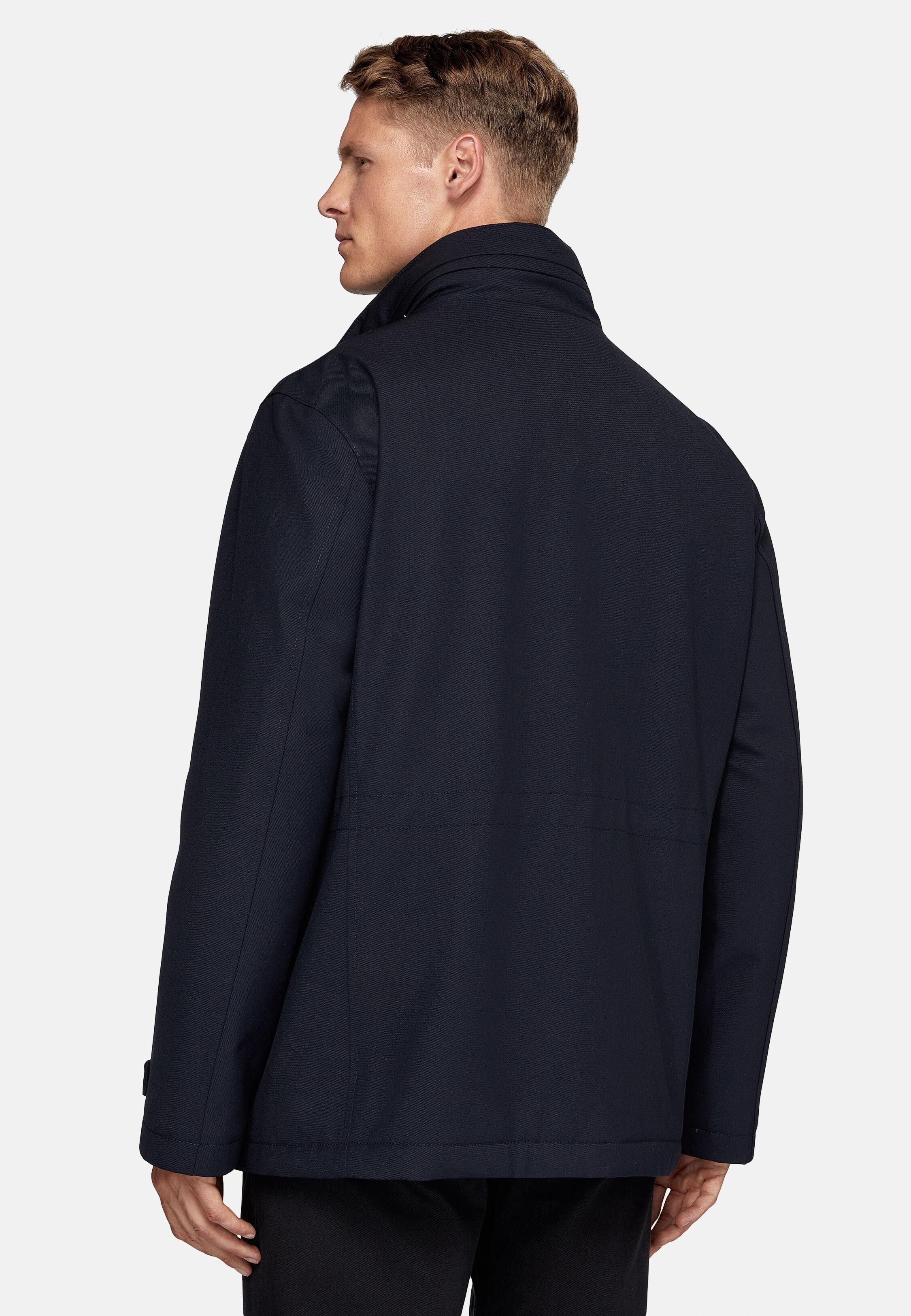 Blue Solid Technical Jacket, Navy blue, large image number 3