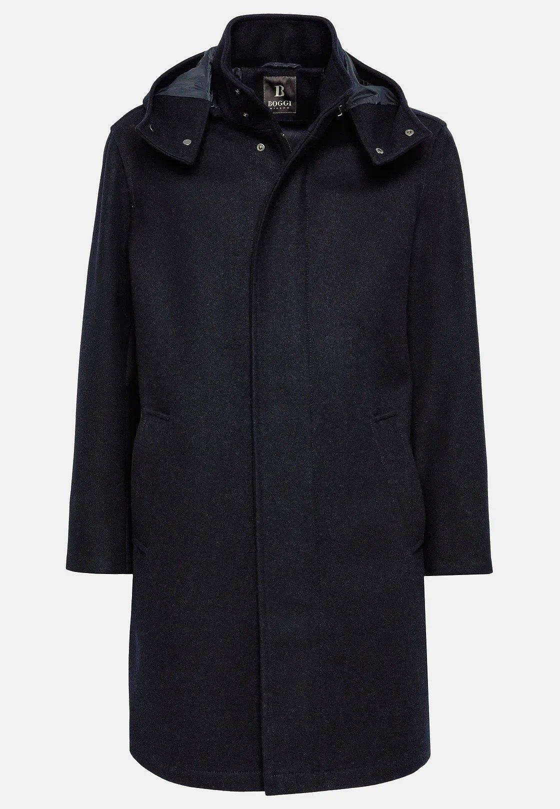 Navy Parka In Technical Wool, , large image number 2