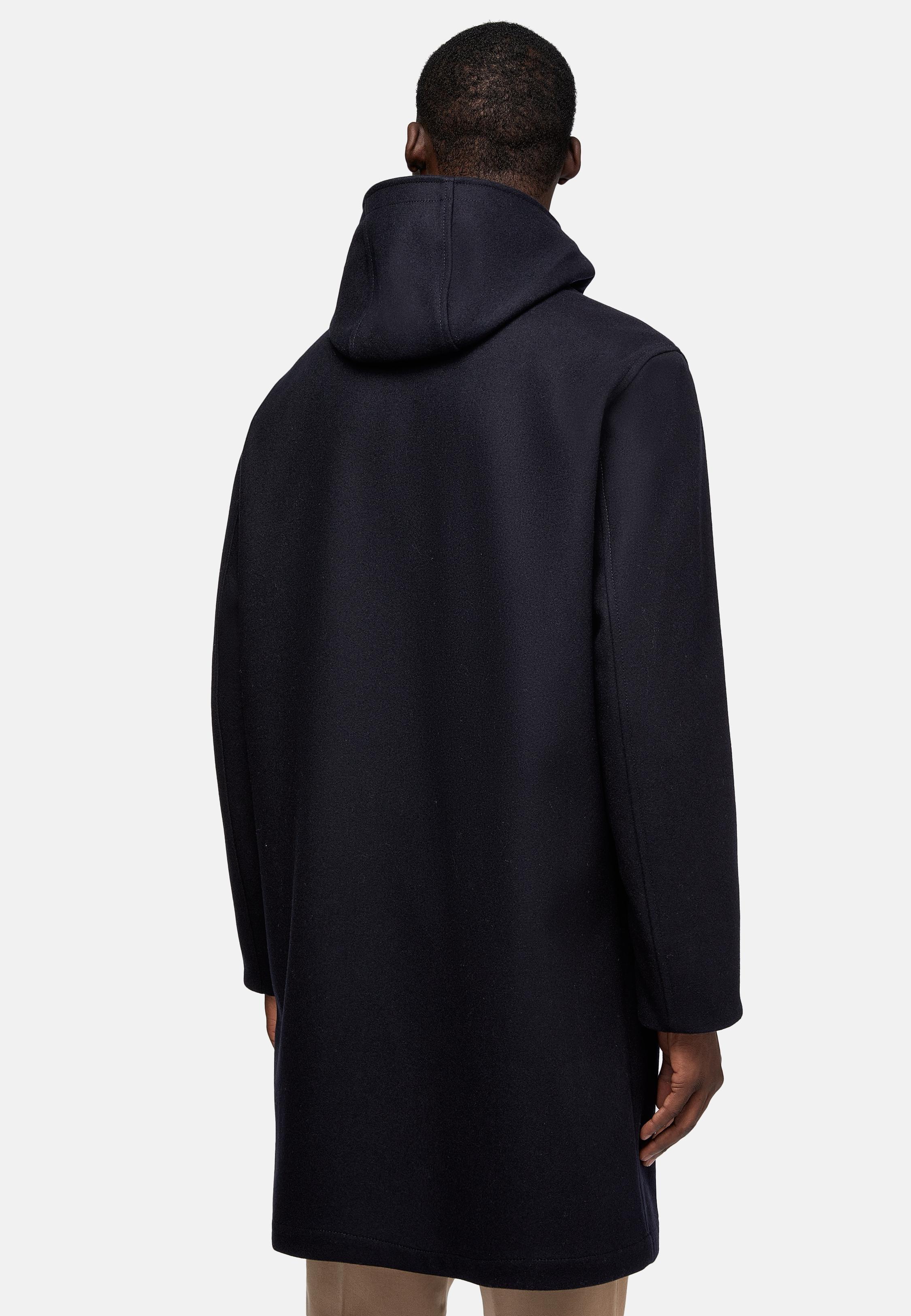 Navy Parka In Technical Wool, , large image number 3