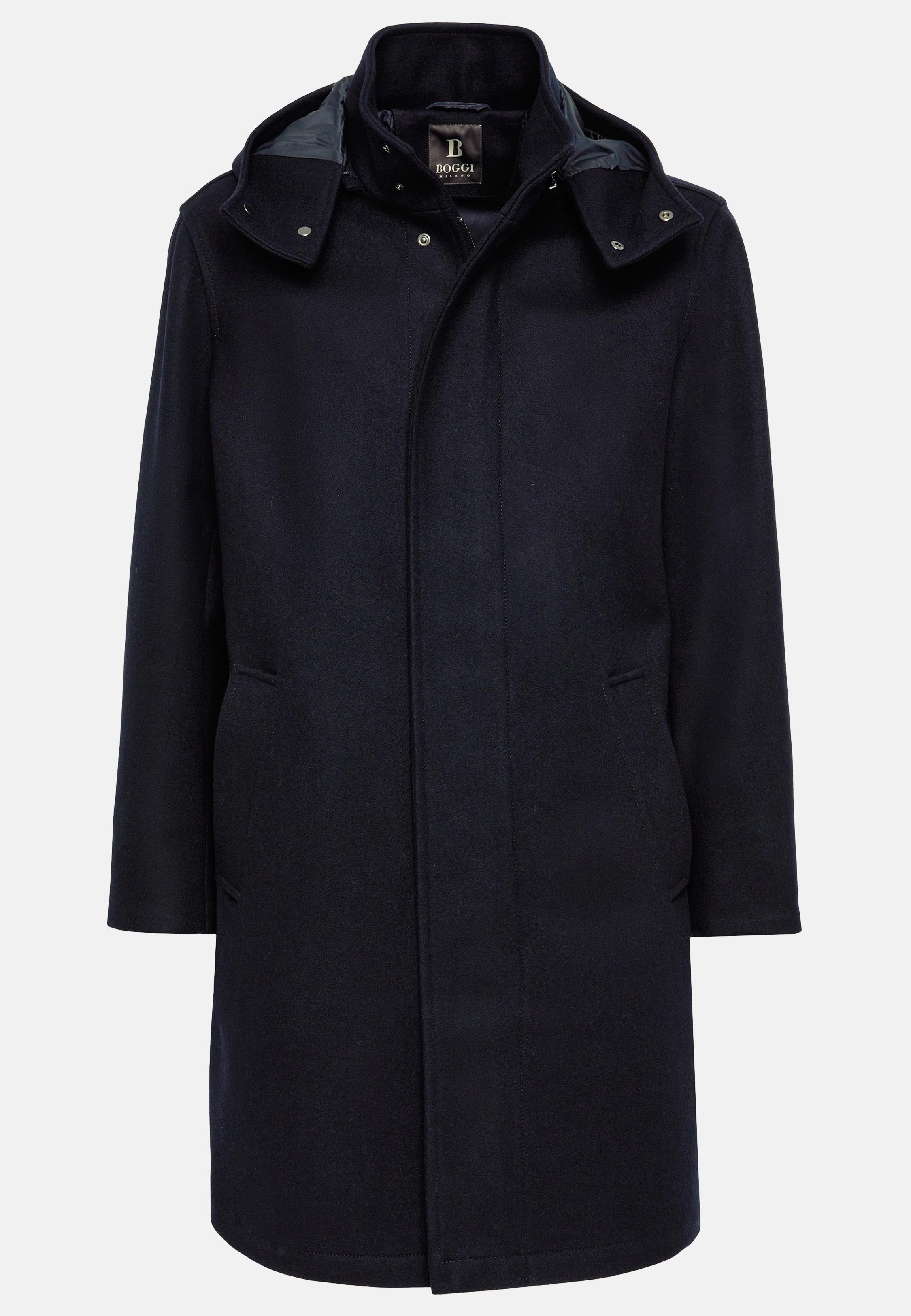 Navy Parka In Technical Wool, , large image number 6