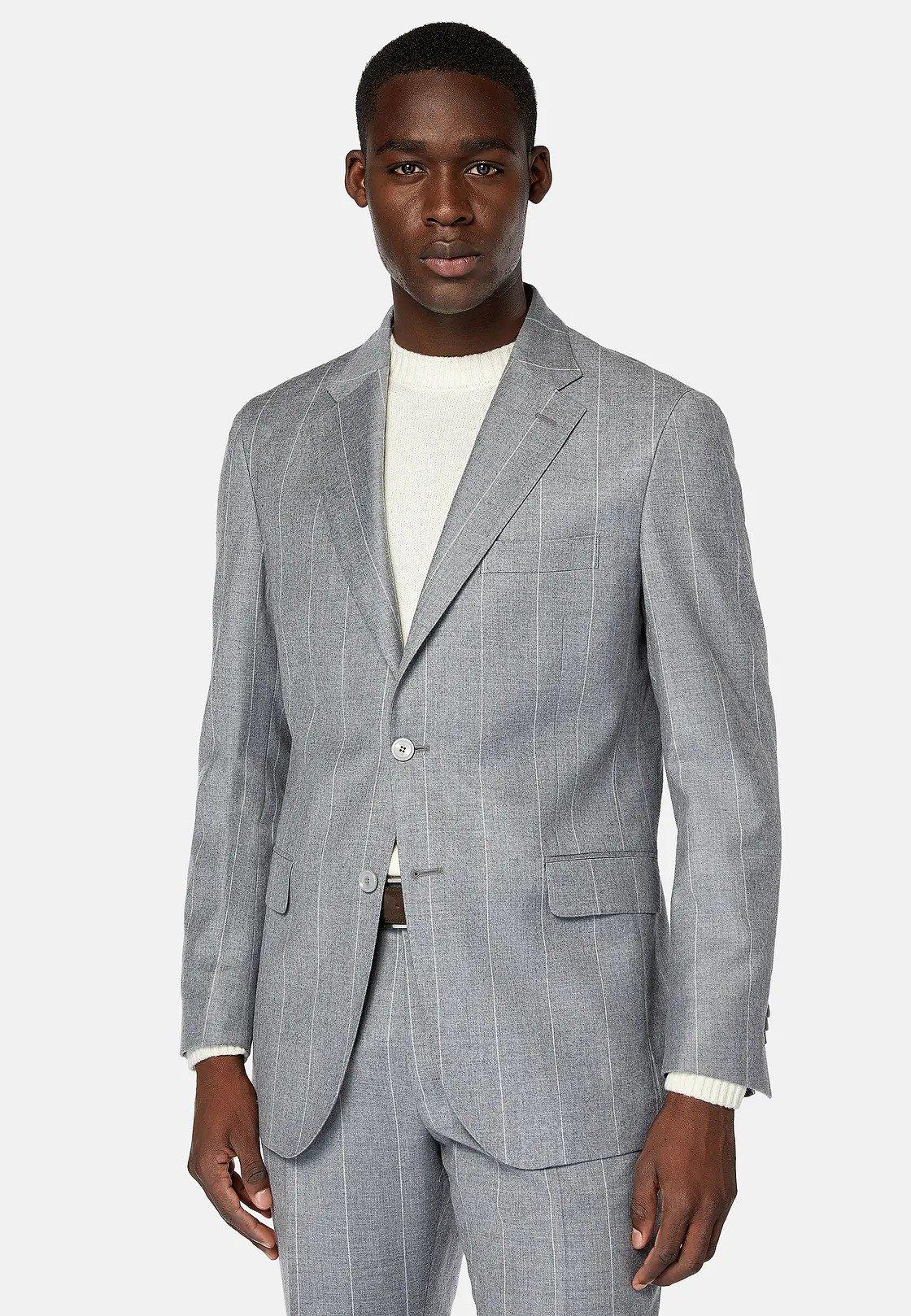 Grey Pinstripe Suit Jacket, , large image number 0