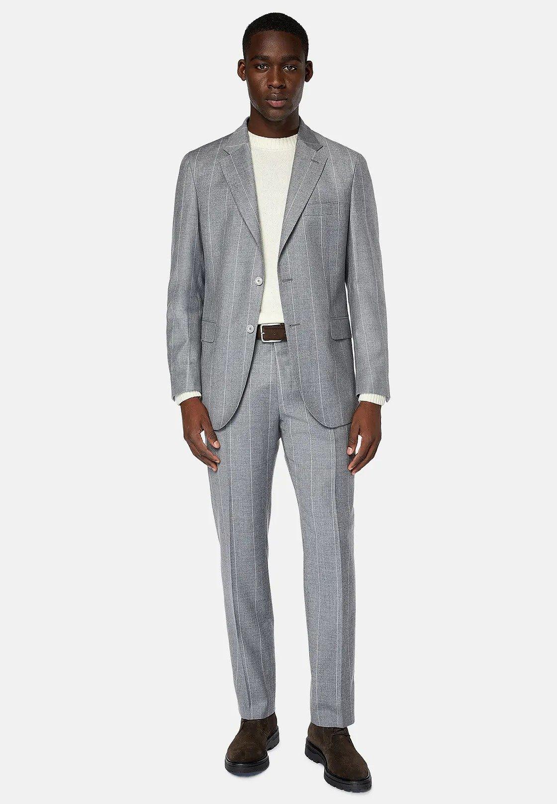 Grey Pinstripe Suit Jacket, , large image number 1