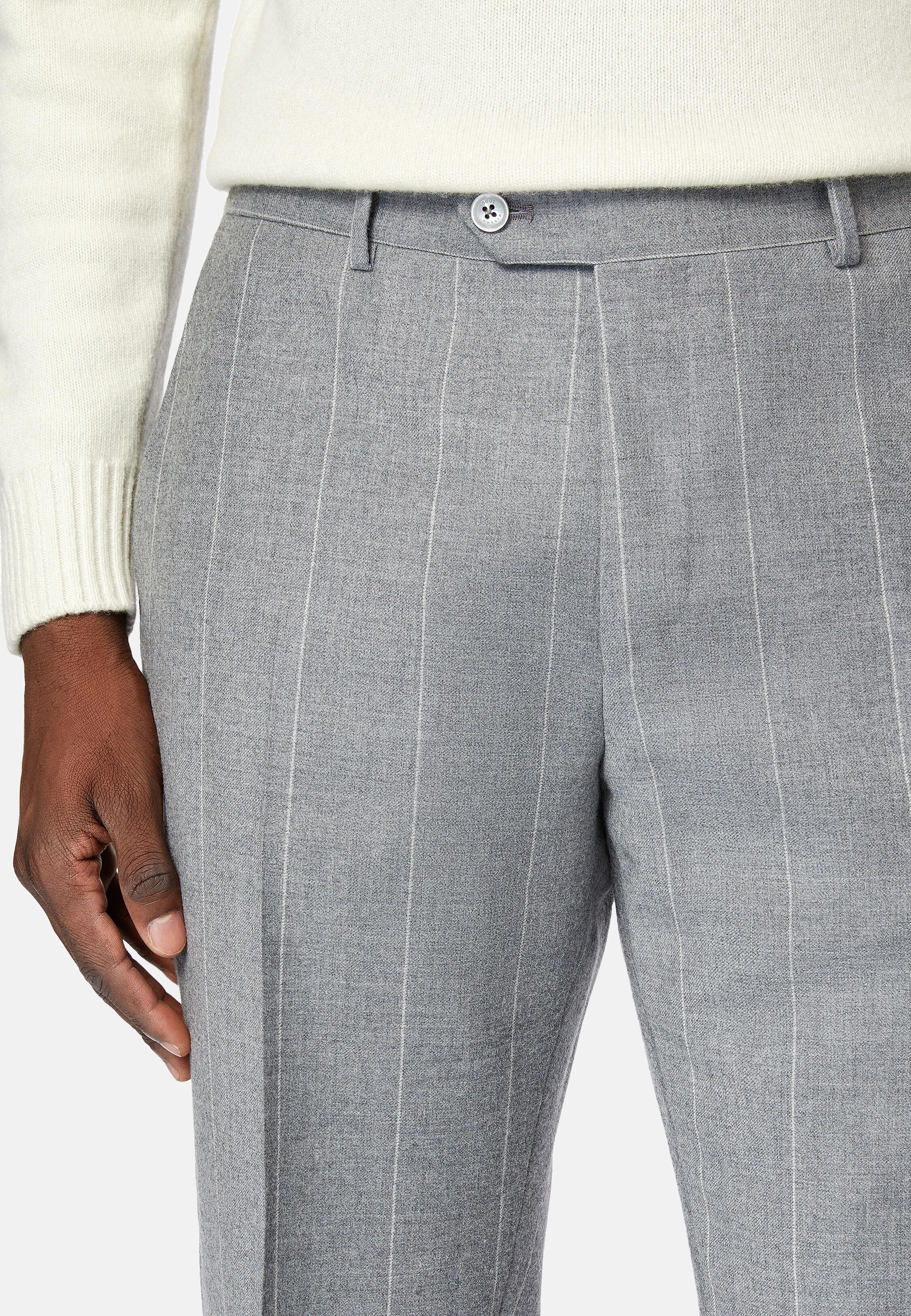 Grey Pinstripe Suit Jacket, Grey, large image number 6