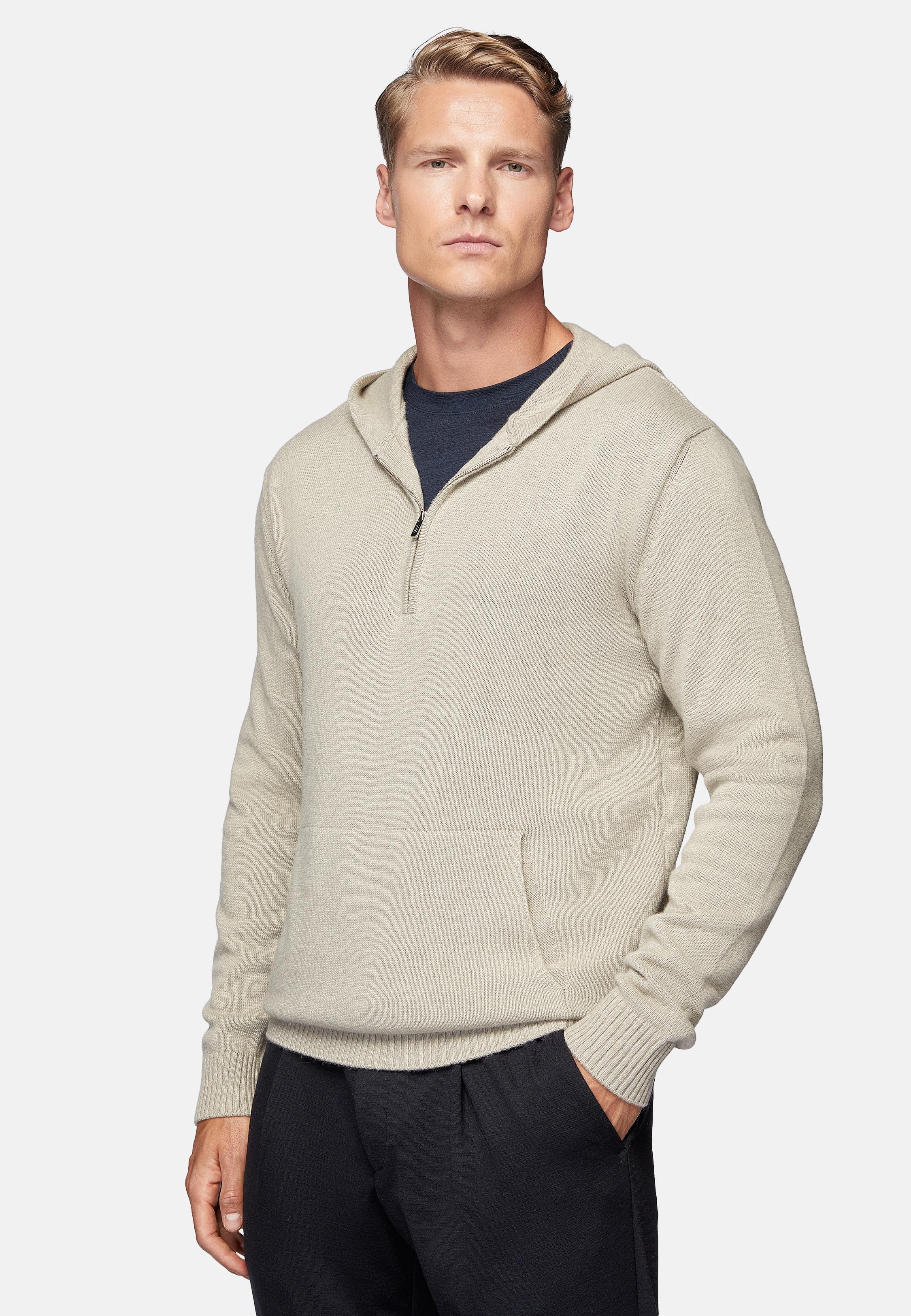 Beige Solid Long Pullover, , large image number 1