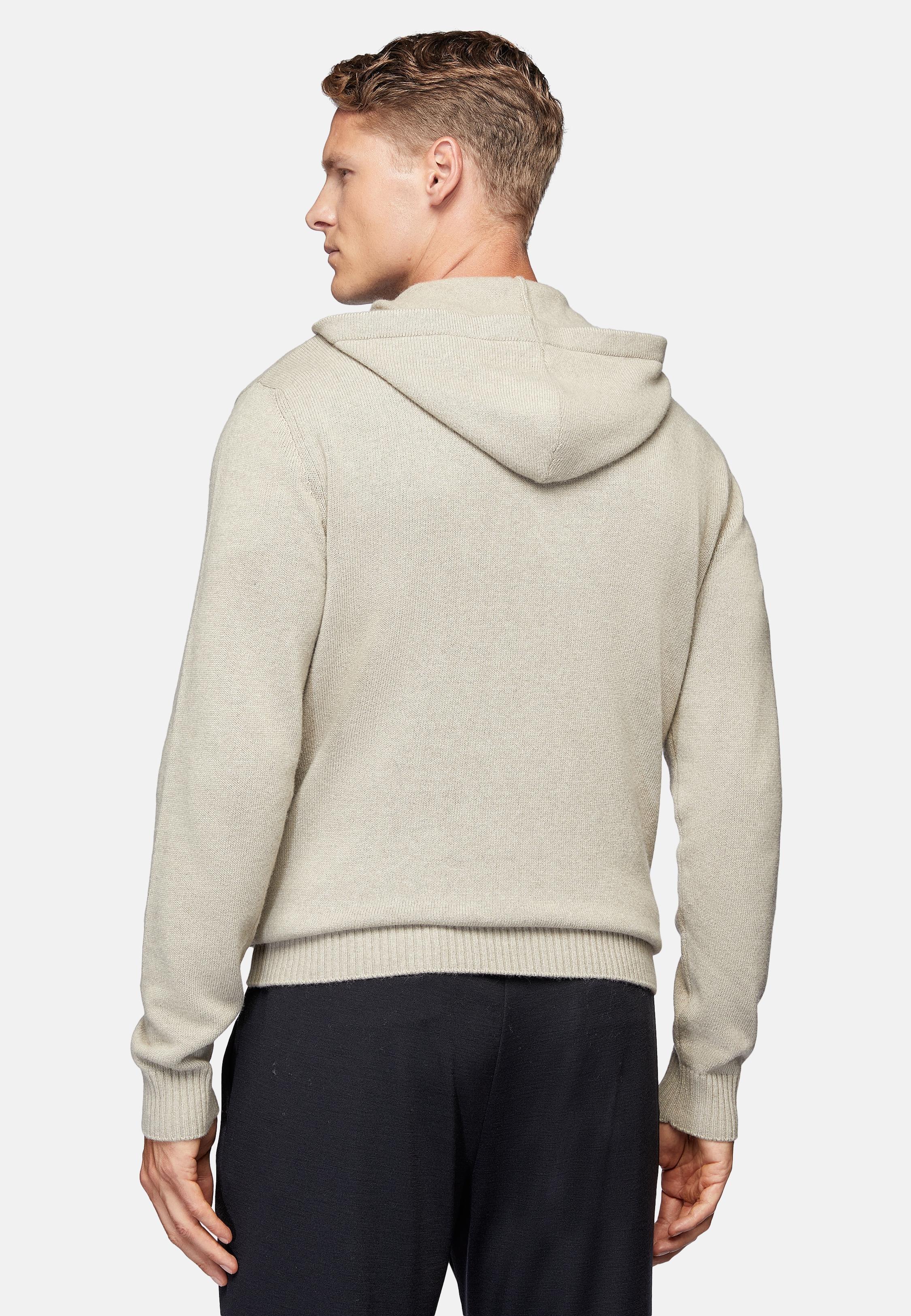 Beige Solid Long Pullover, , large image number 3