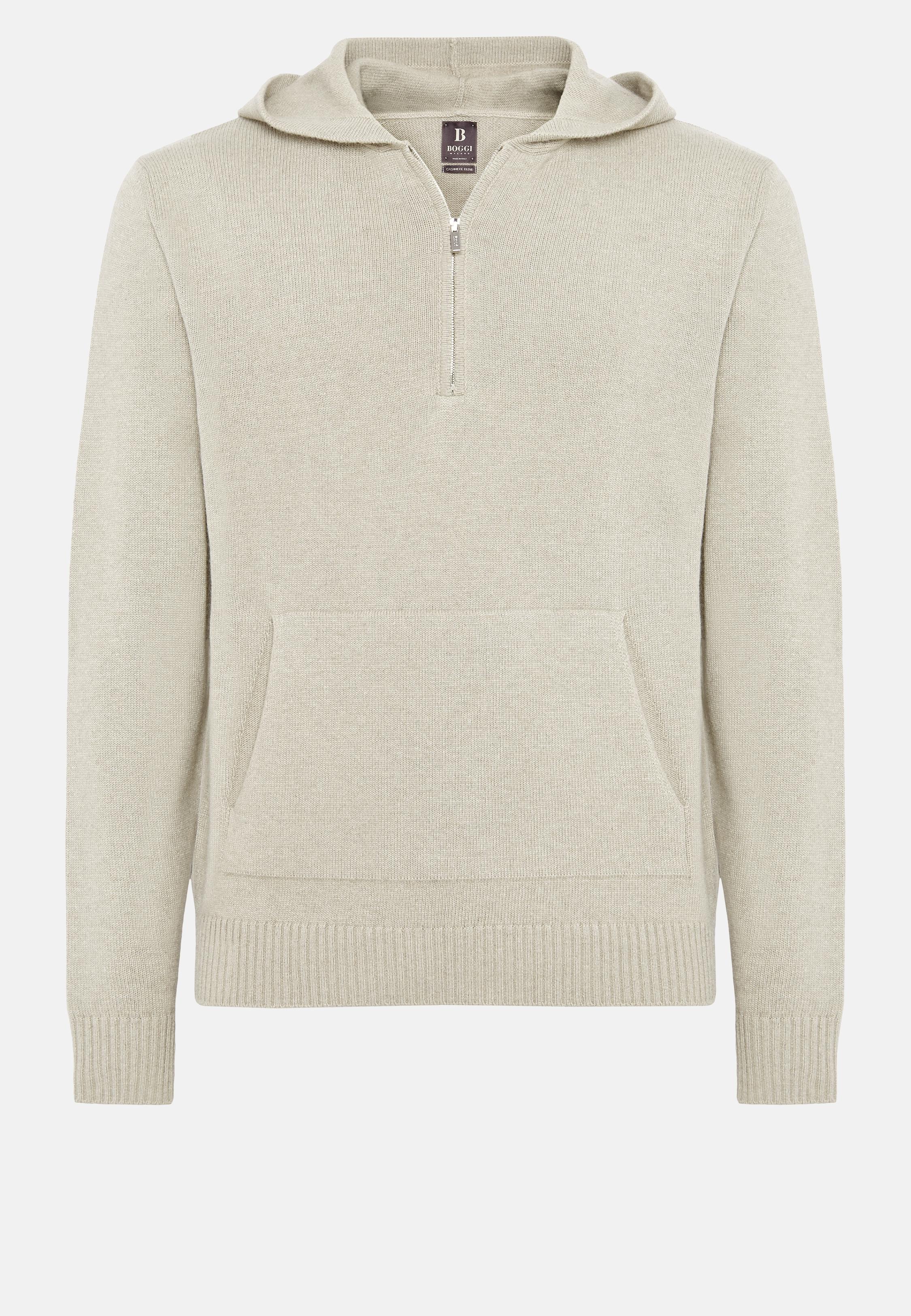 Beige Solid Long Pullover, , large image number 7