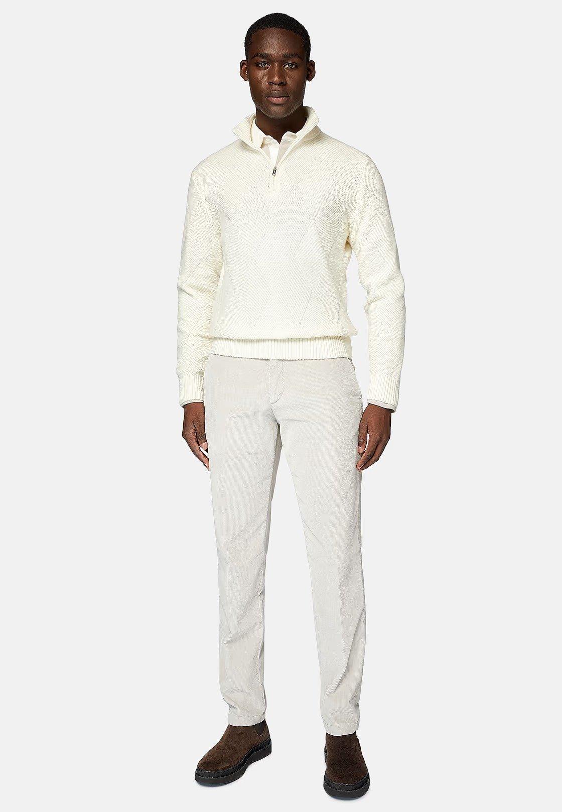 White Texture Long Jumper, White, large image number 1