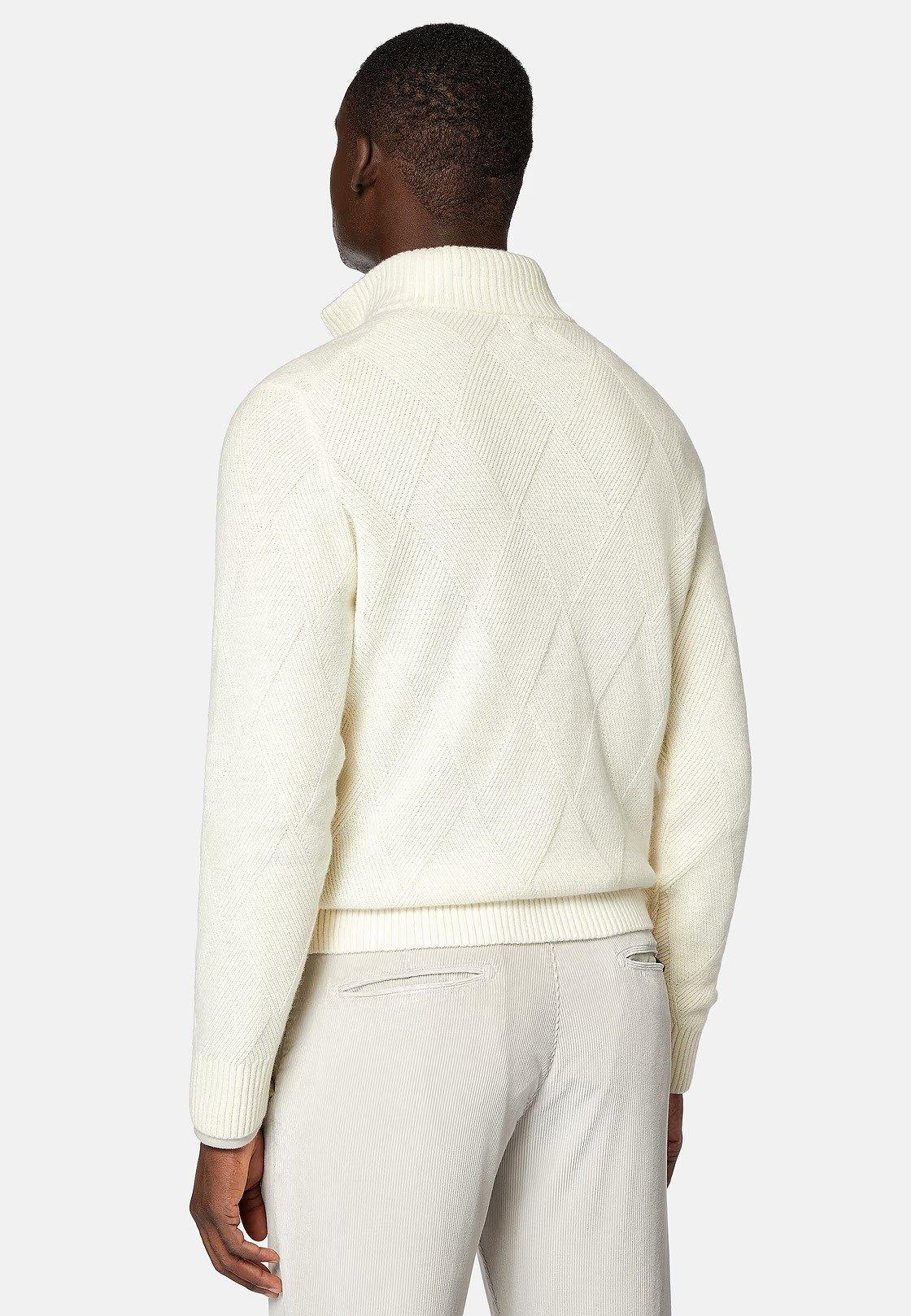 White Texture Long Jumper, 3901_WHIT, large image number 4