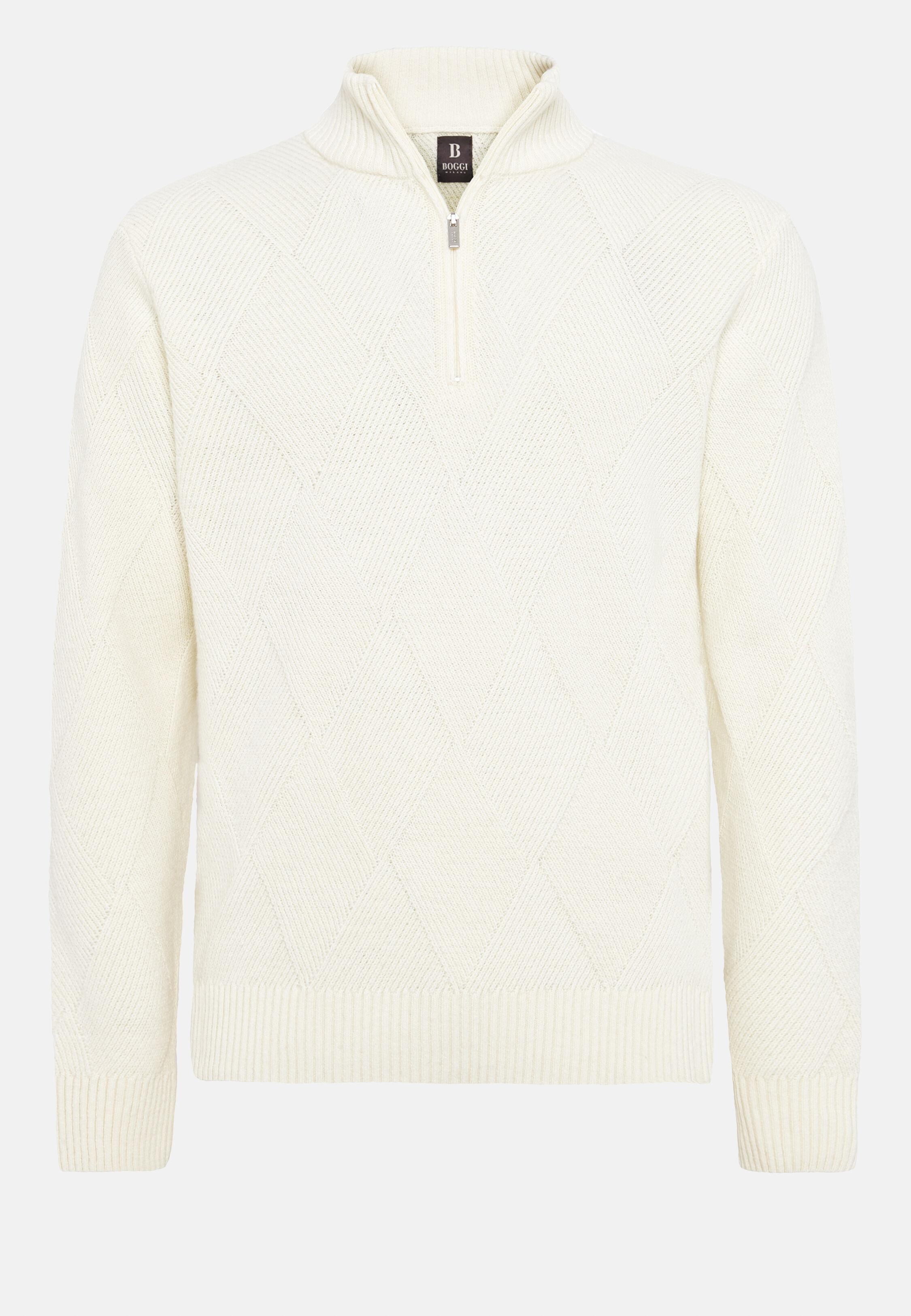 White Texture Long Jumper, 3901_WHIT, large image number 7