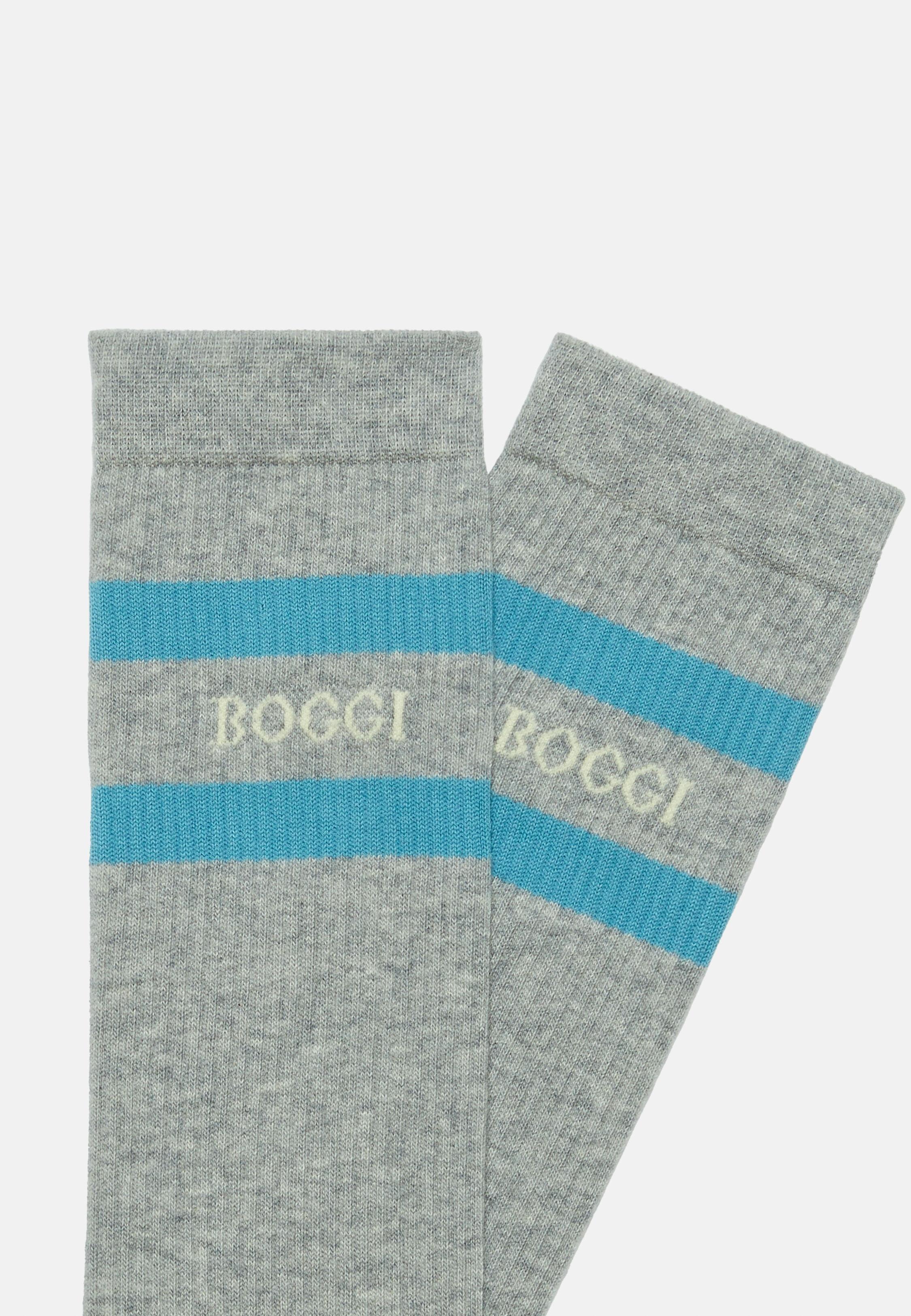 Grey Blended Striped Socks, 3901_GREY, large image number 1