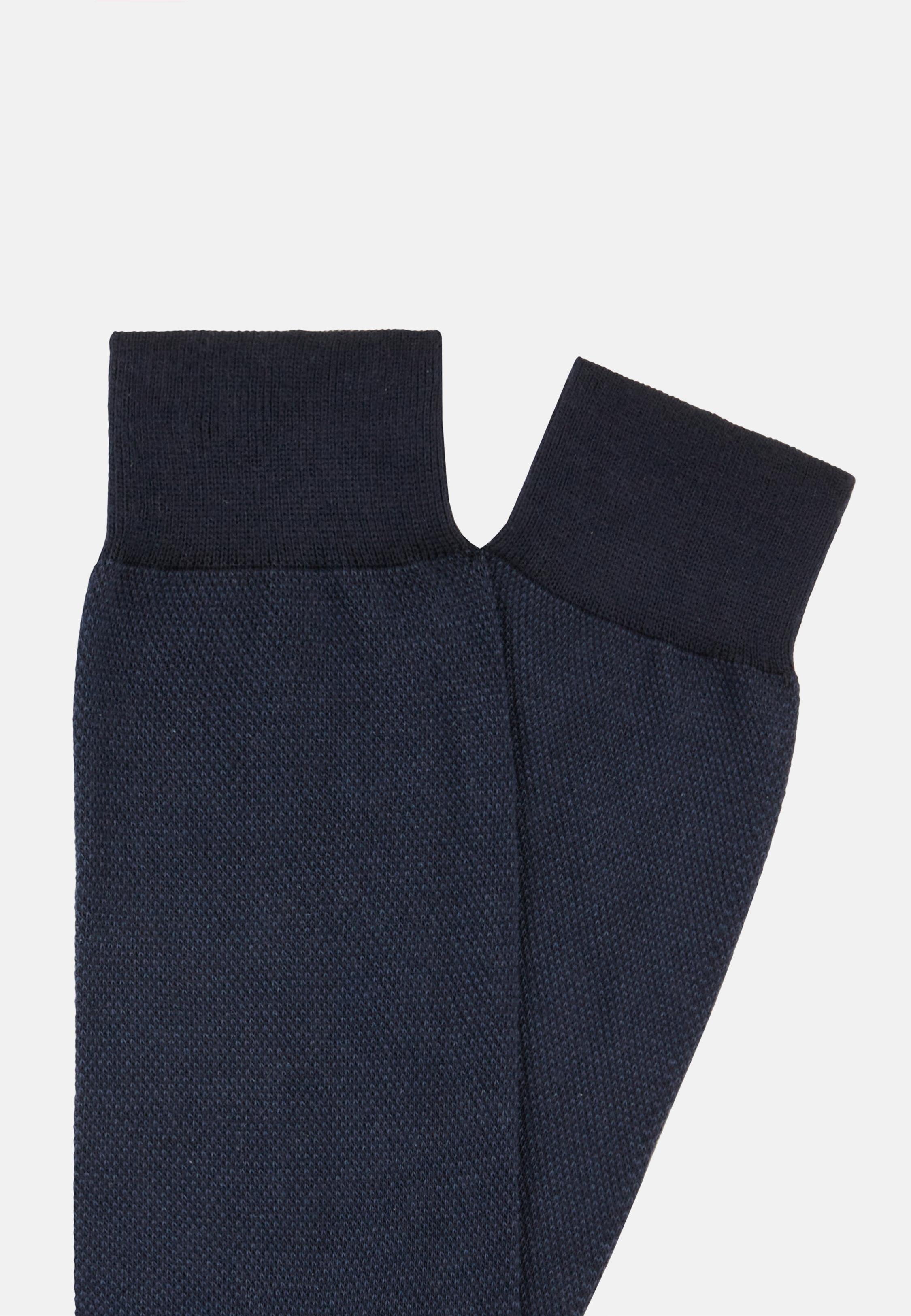 Blue Oxford Cotton Socks, Navy blue, large image number 0
