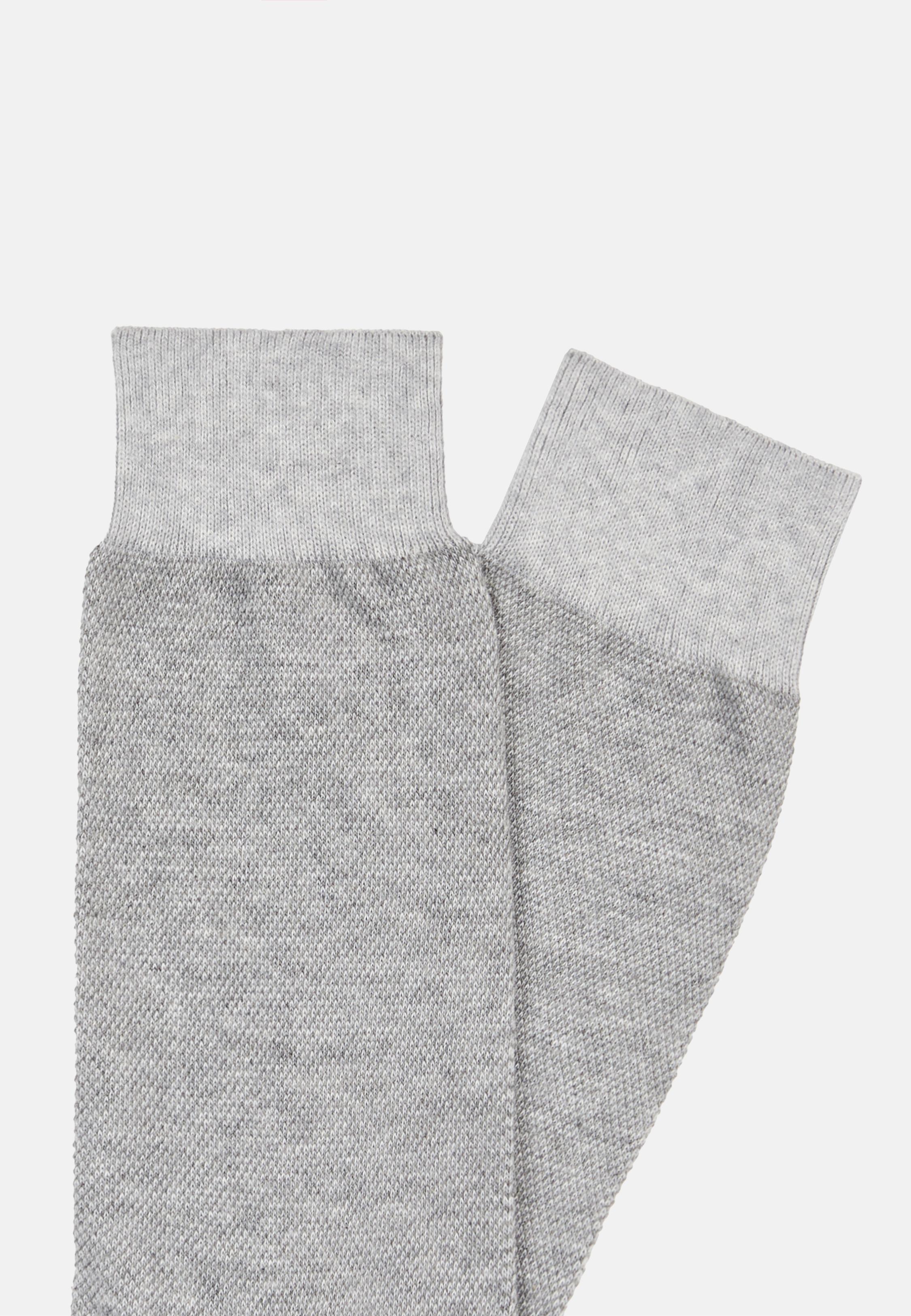 Grey Oxford Cotton Socks, Grey, large image number 0
