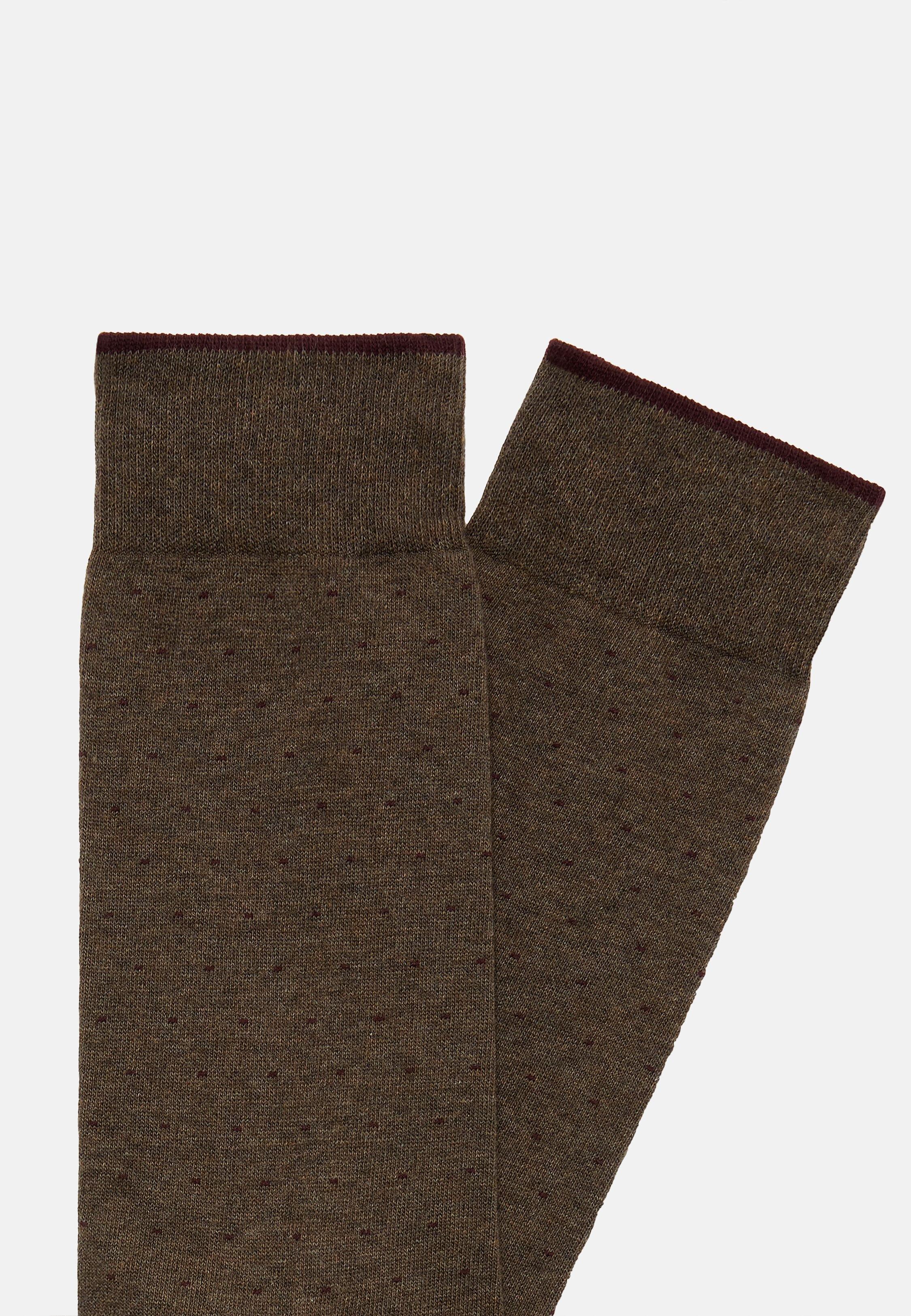 Brown Pinpoint Design Socks, Brown, large image number 1
