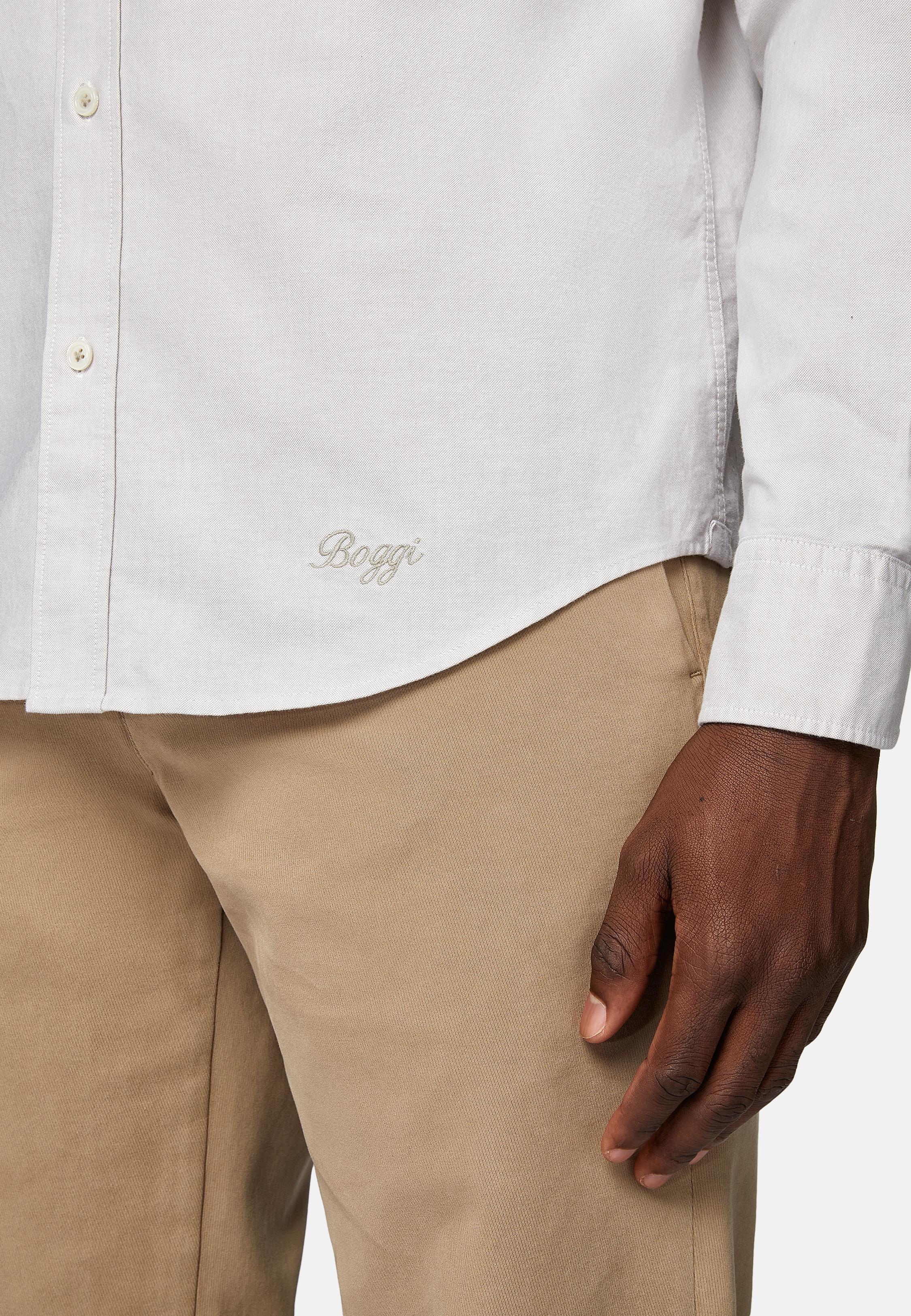 Beige Regular Fit Organic Oxford Cotton Shirt, , large image number 3