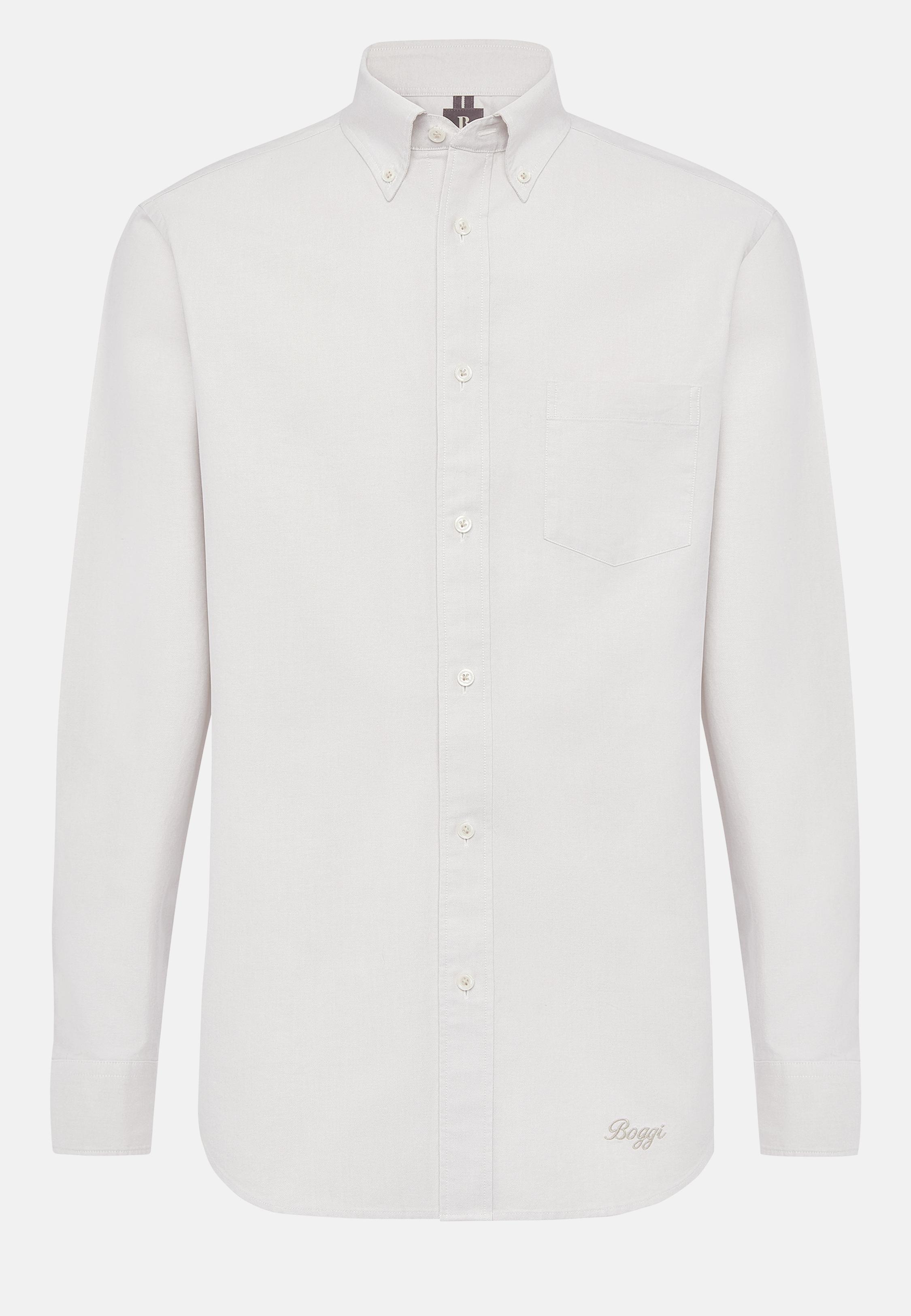 Beige Regular Fit Organic Oxford Cotton Shirt, , large image number 5